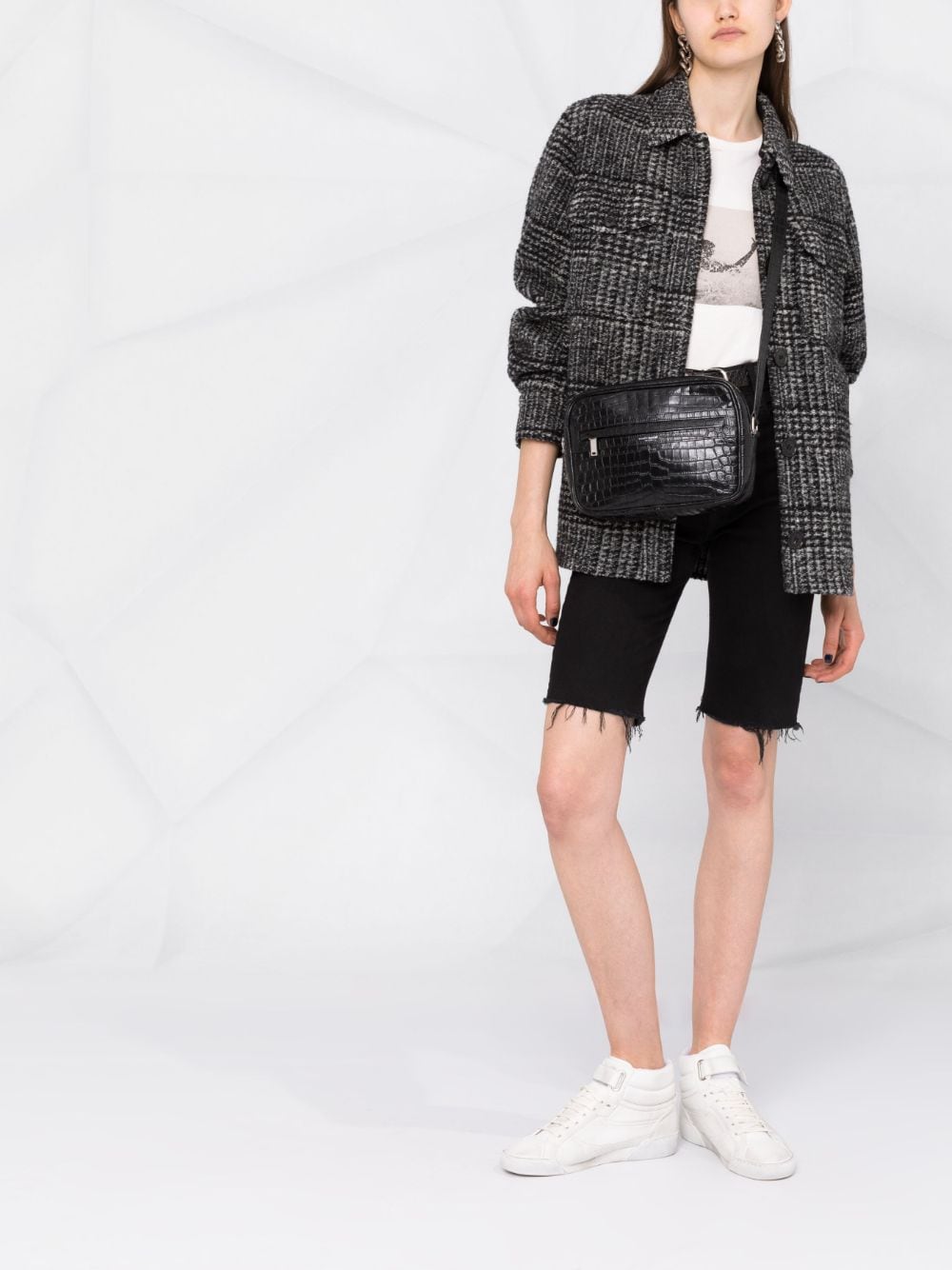 Saint Laurent Camp crocodile-embossed camera bag