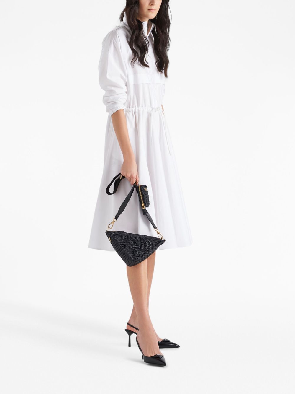 Pra*a triangle crochet shoulder bag