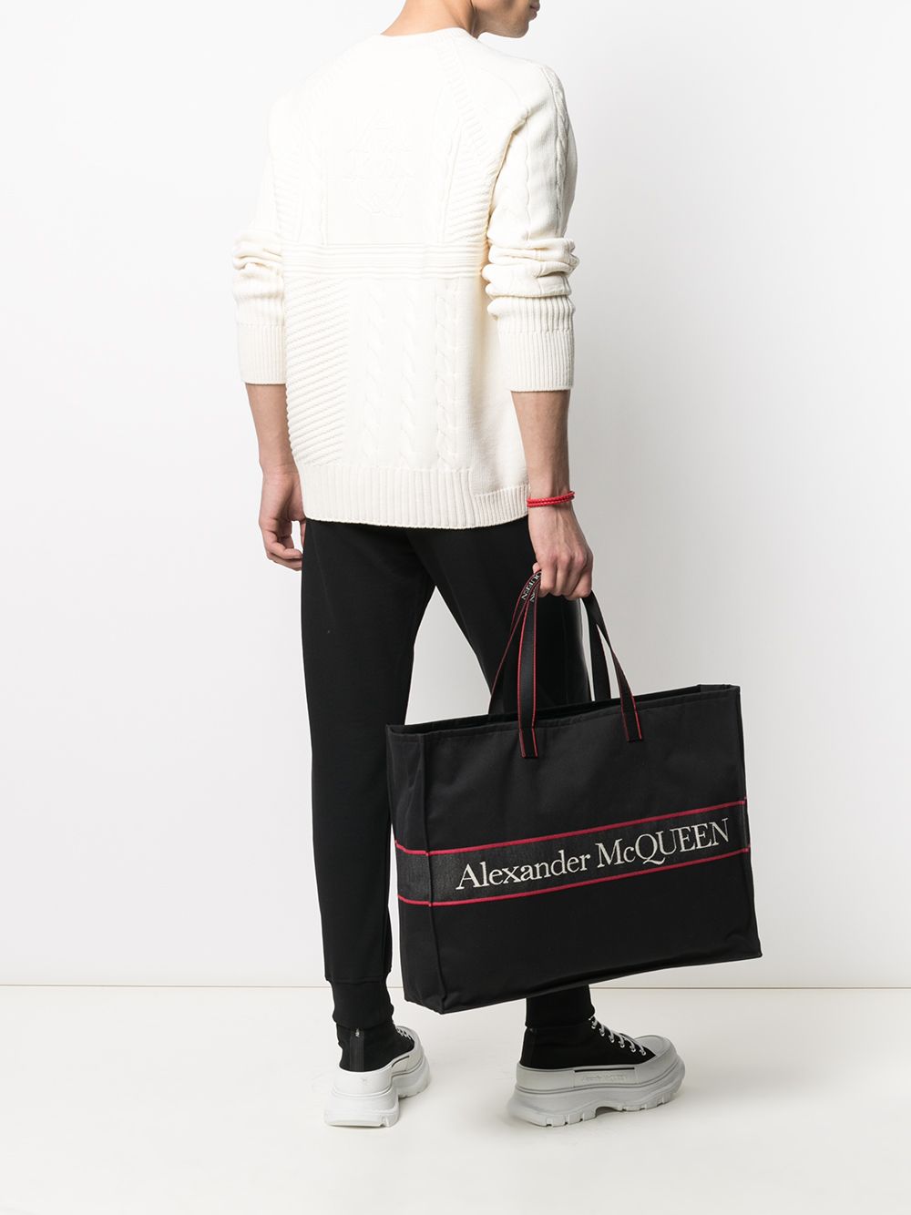 Alexander McQueen East West logo tote bag