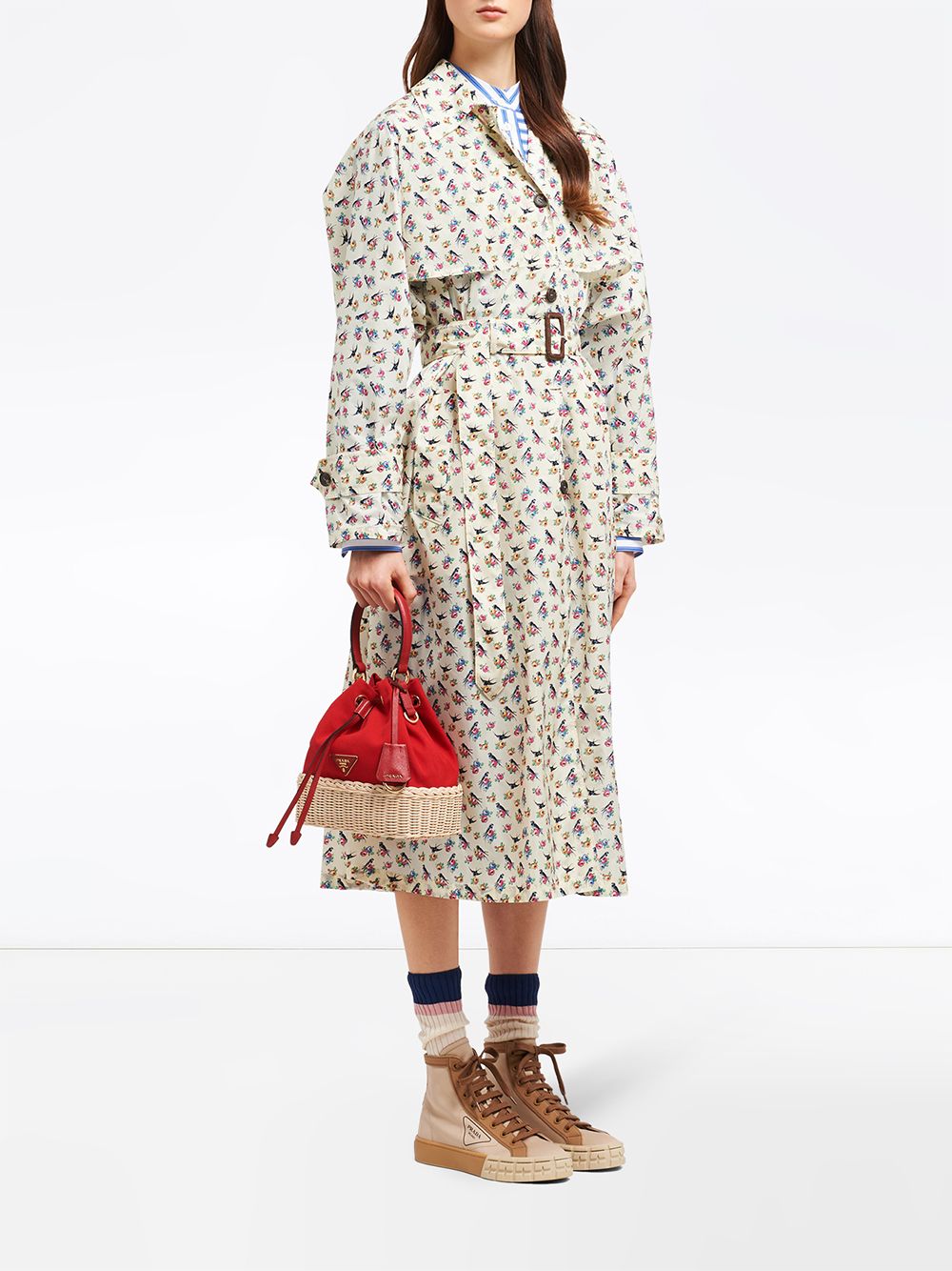 Pra*a wicker bucket bag