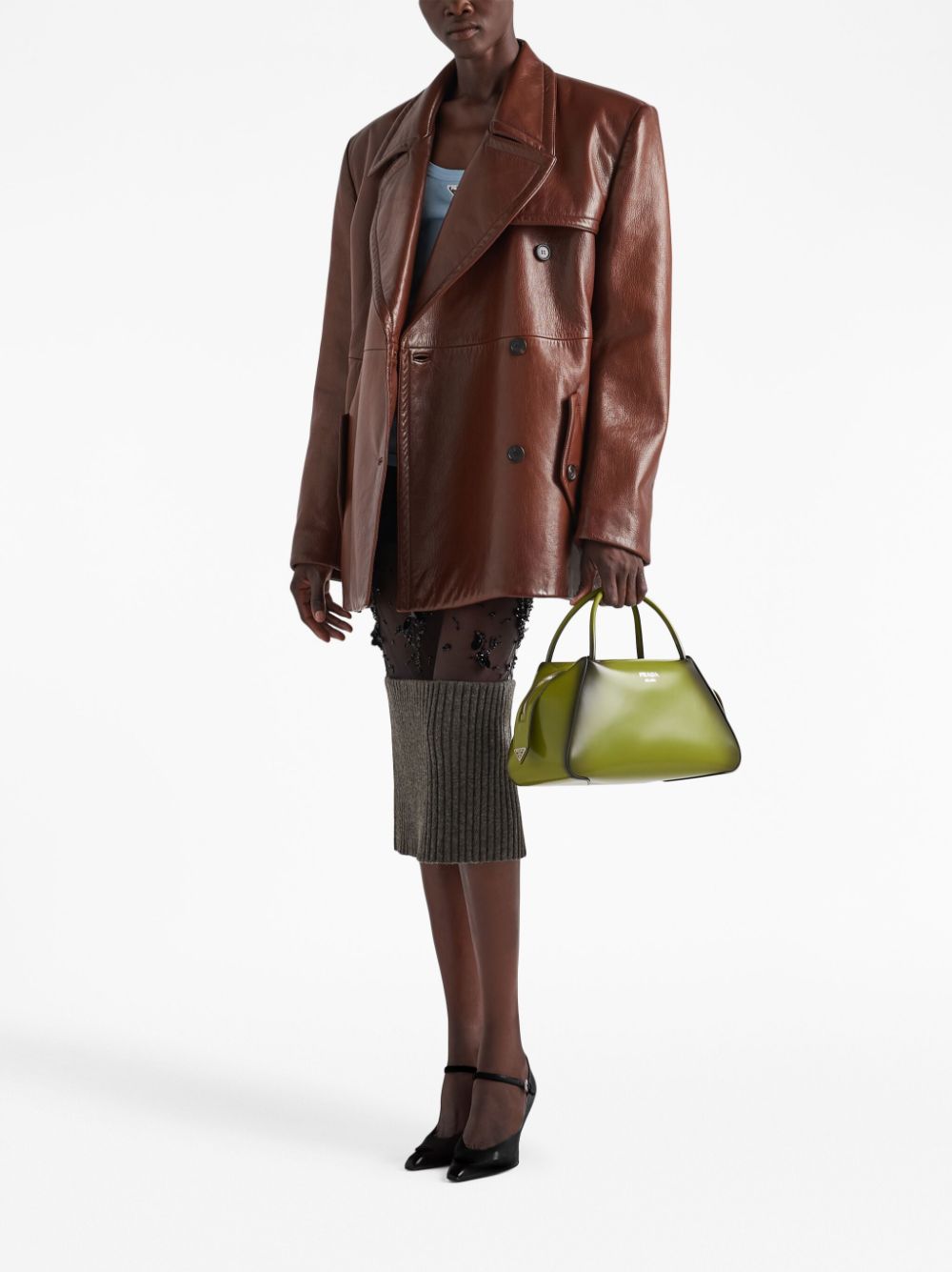 pra*a medium brushed leather pra*a S*pernova handbag