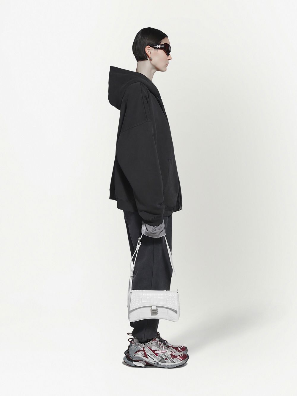 Ba*len*cia*ga downtown xs crocodile-effect shoulder bag