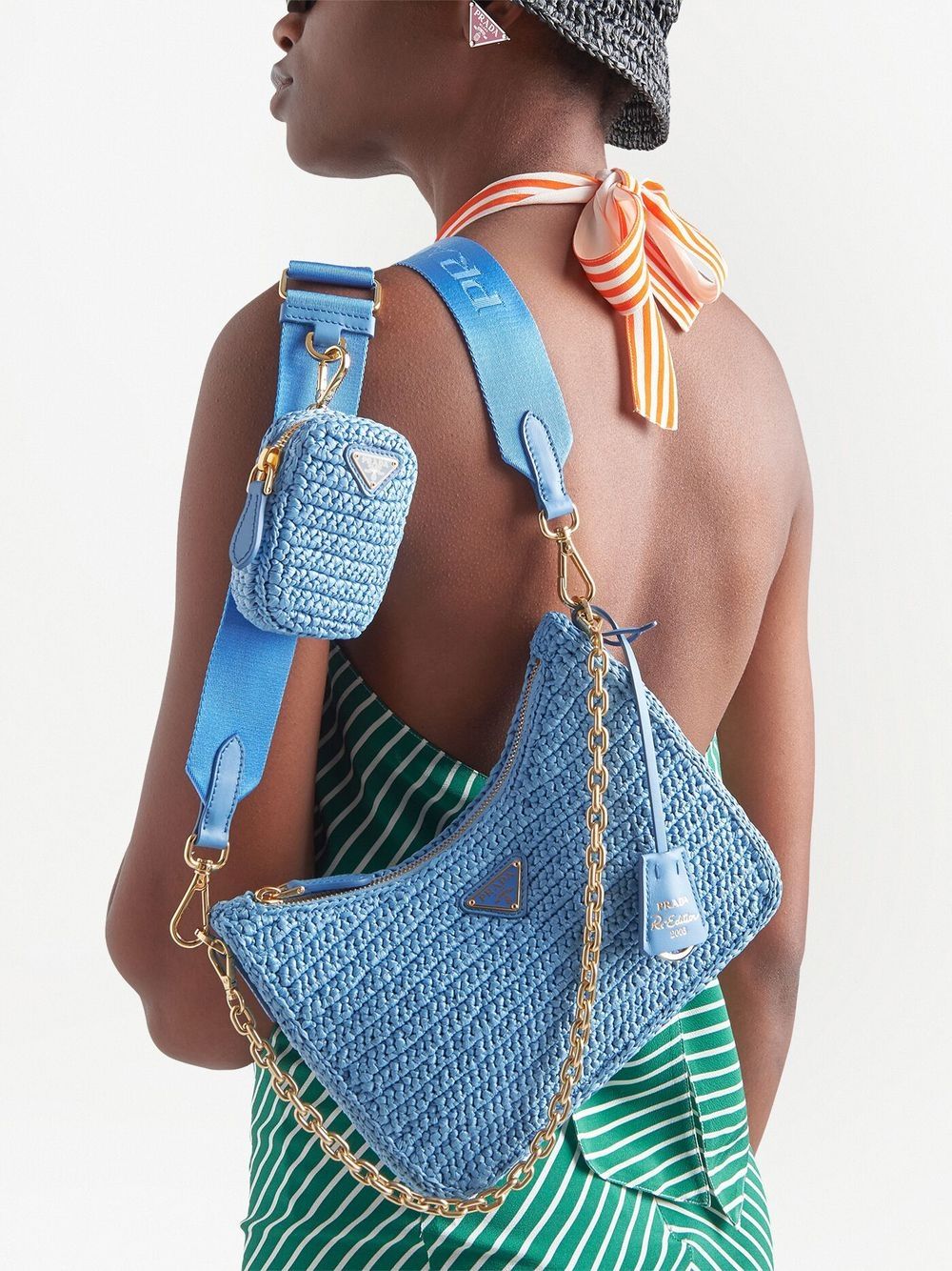 Pra*a re-edition 2005 crochet-knit shoulder bag