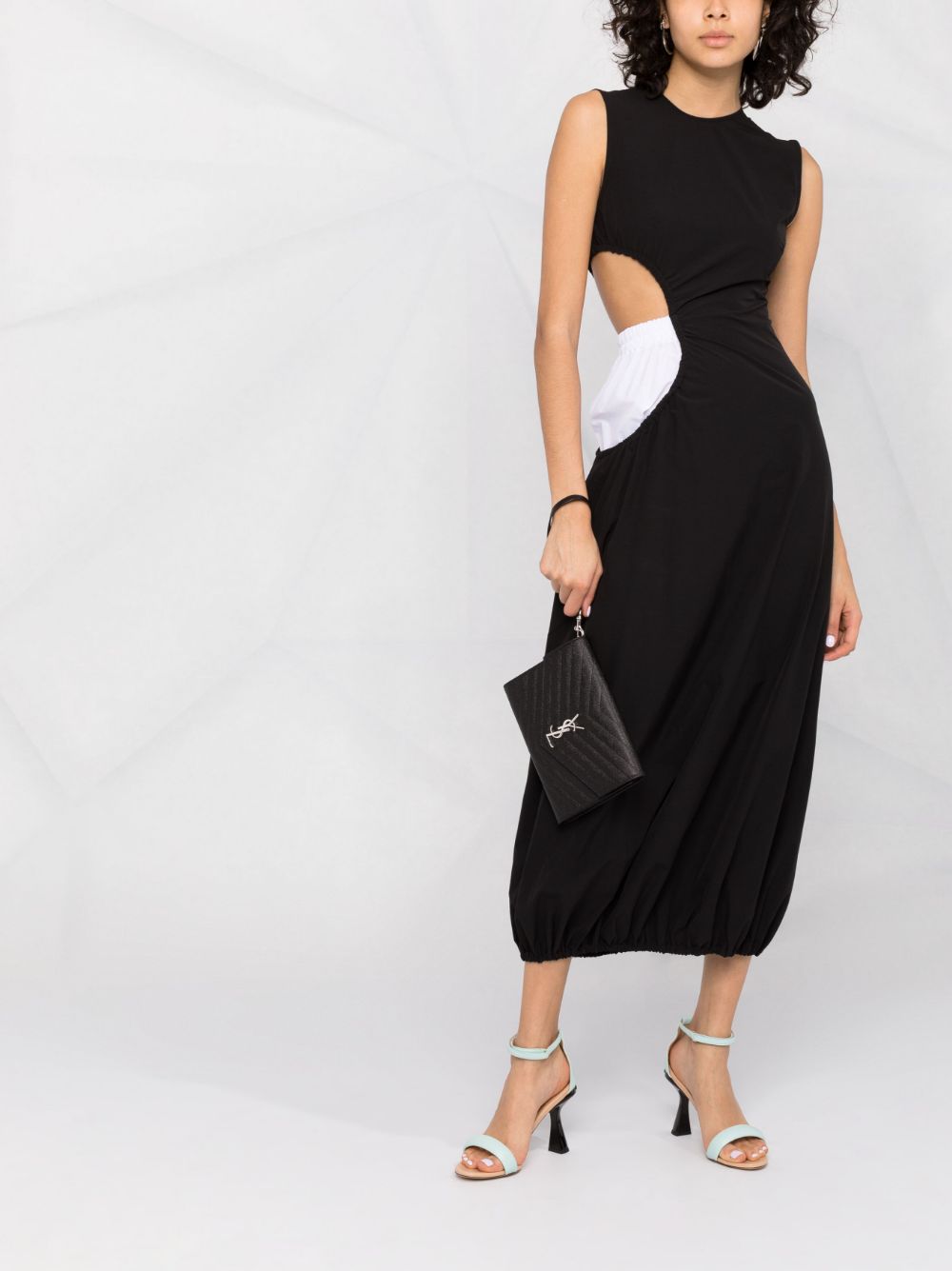 Saint Laurent logo-plaque chevron-quilt clutch bag