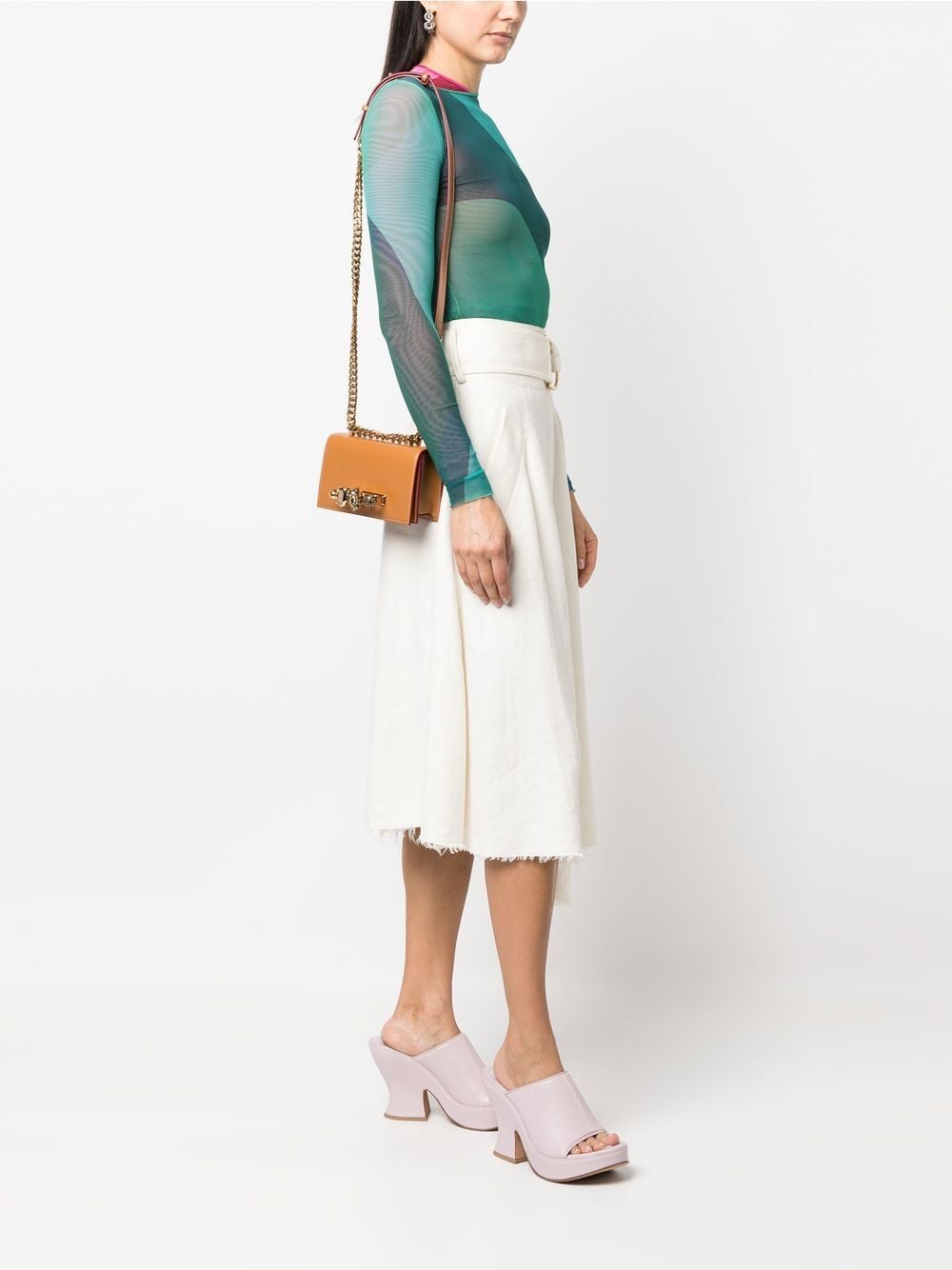 Alexander McQueen embellished leather crossbody bag