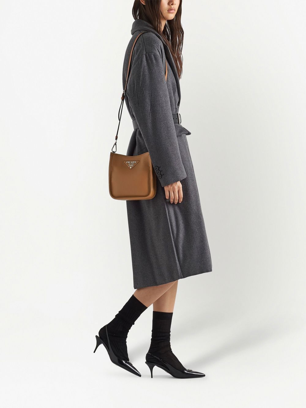 Pra*a mini logo-plaque shoulder bag