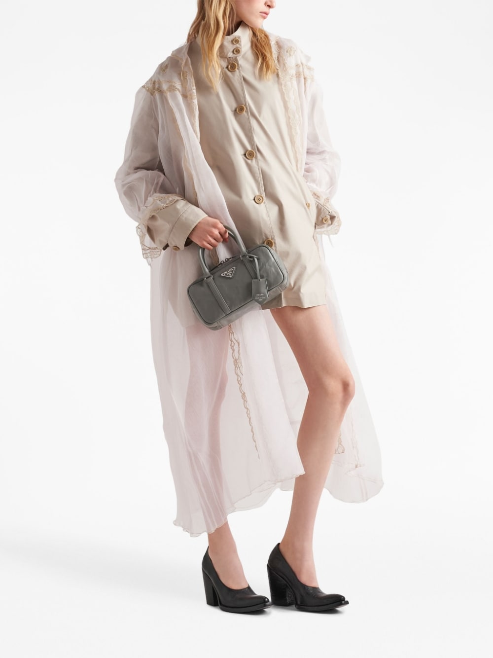 Pra*a small leather top handle bag