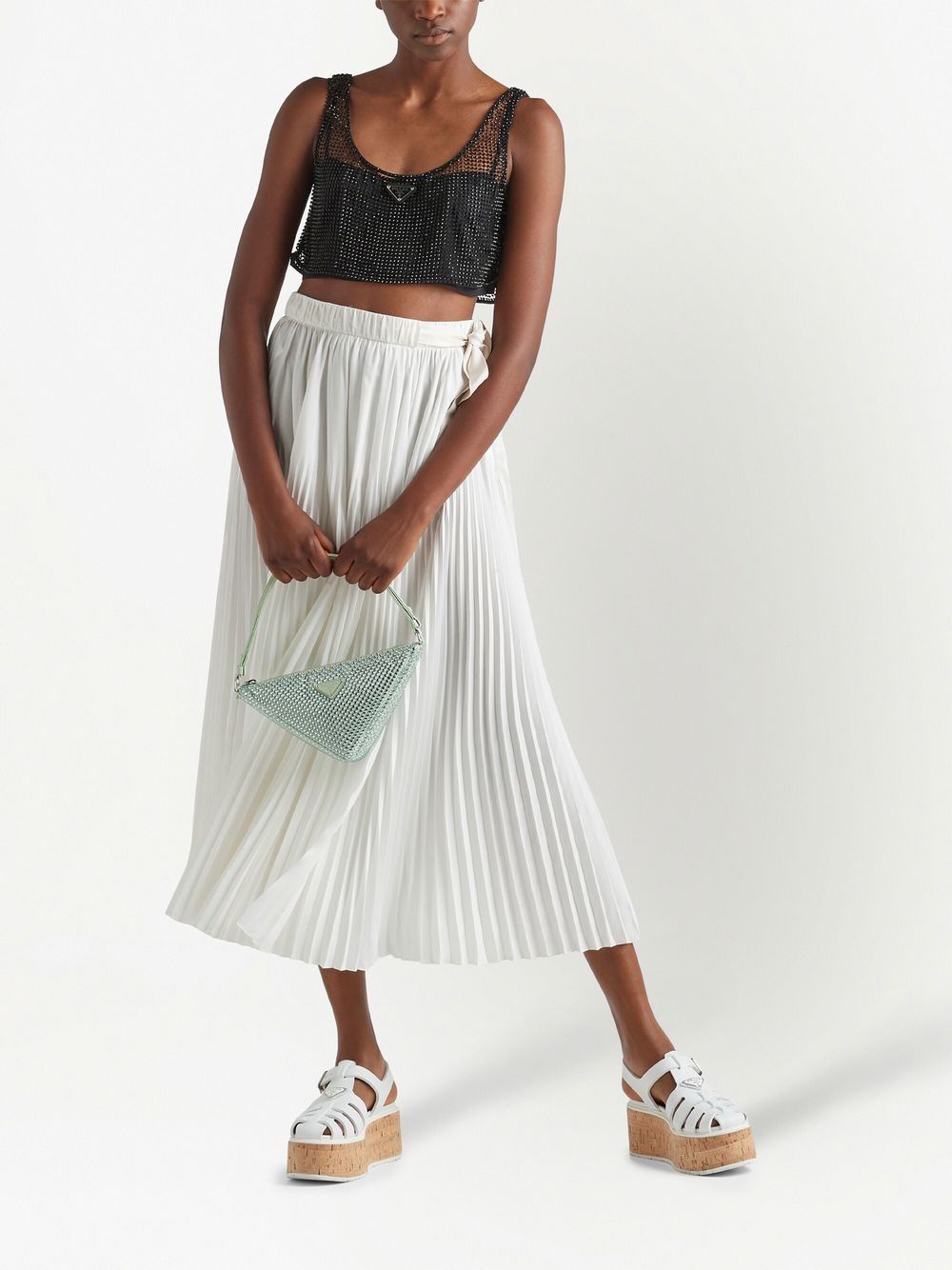 Pra*a triangle crystal-embellished mini bag