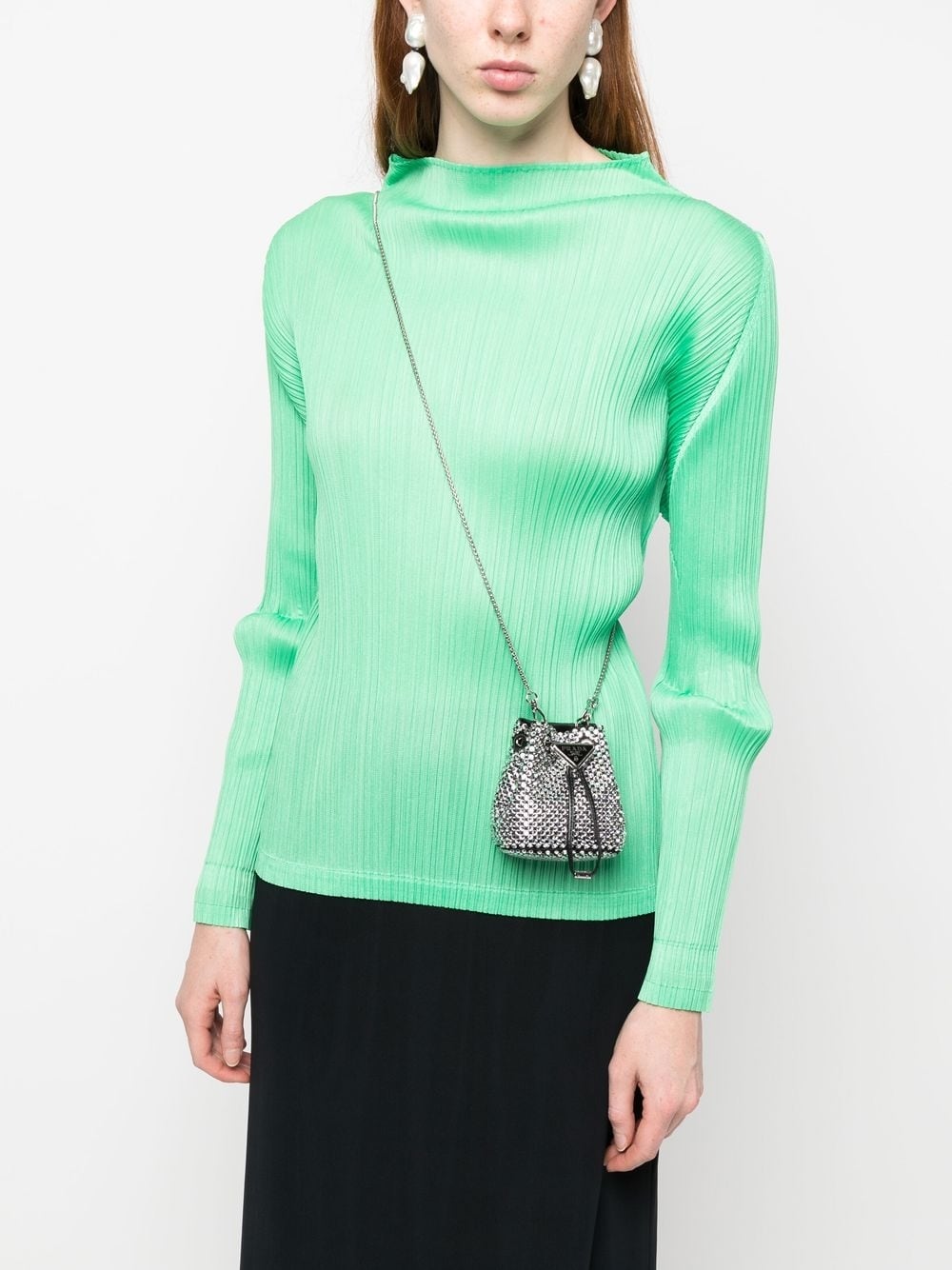 Pra*a stud-embellished logo-plaque mini bag