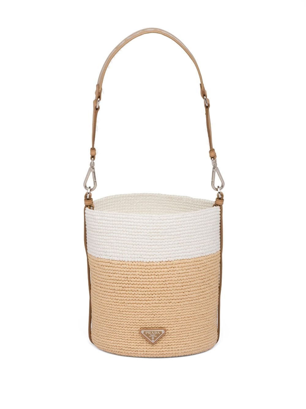 Pra*a logo-plaque bucket bag