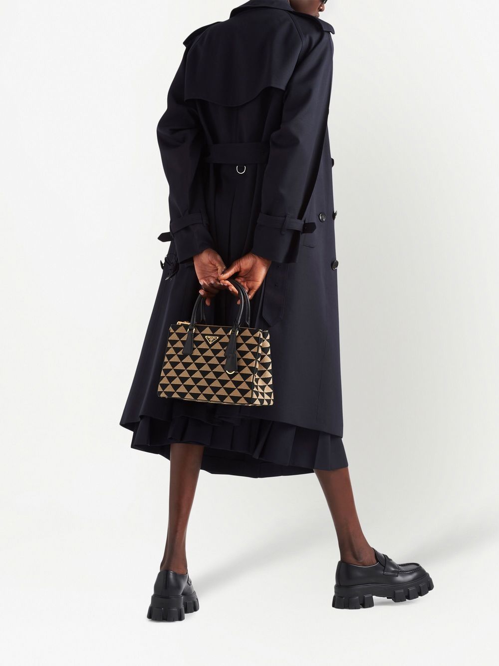 Pra*a small symbole embroidered tote bag