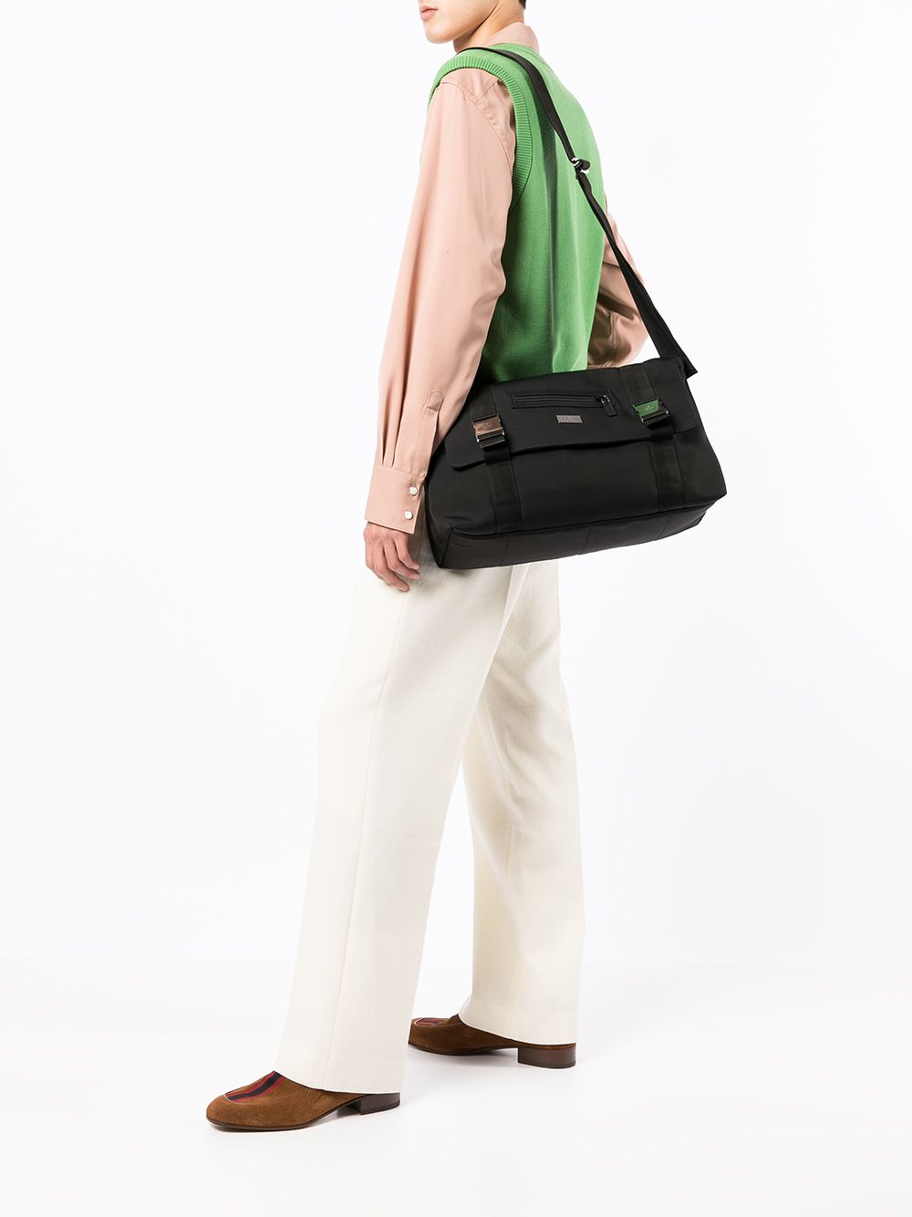 G*u*i logo-buckle messenger bag