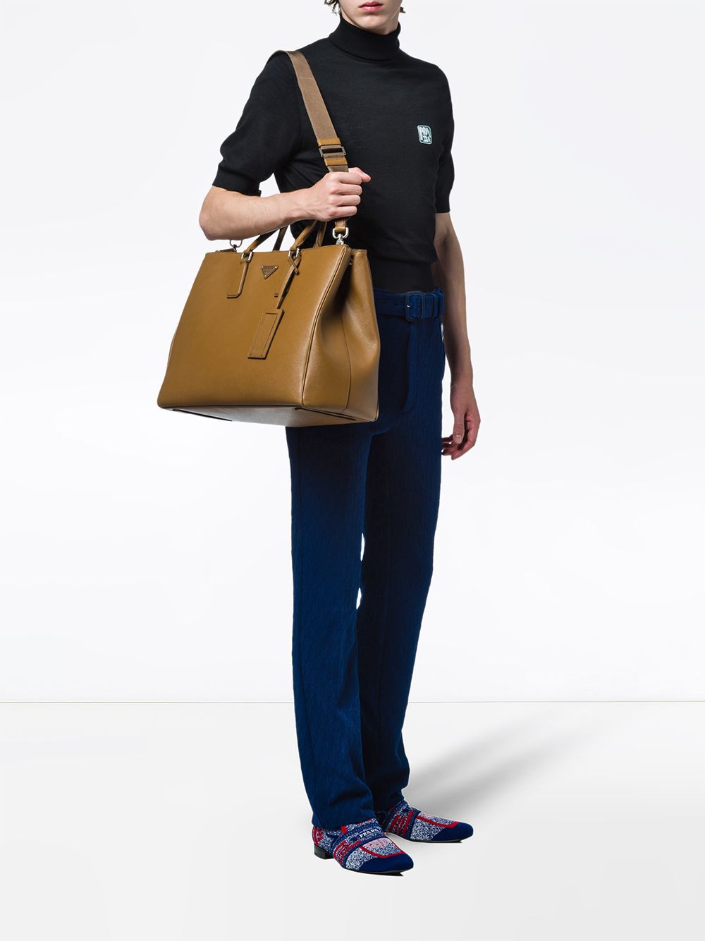 Pra*a saffiano leather tote bag