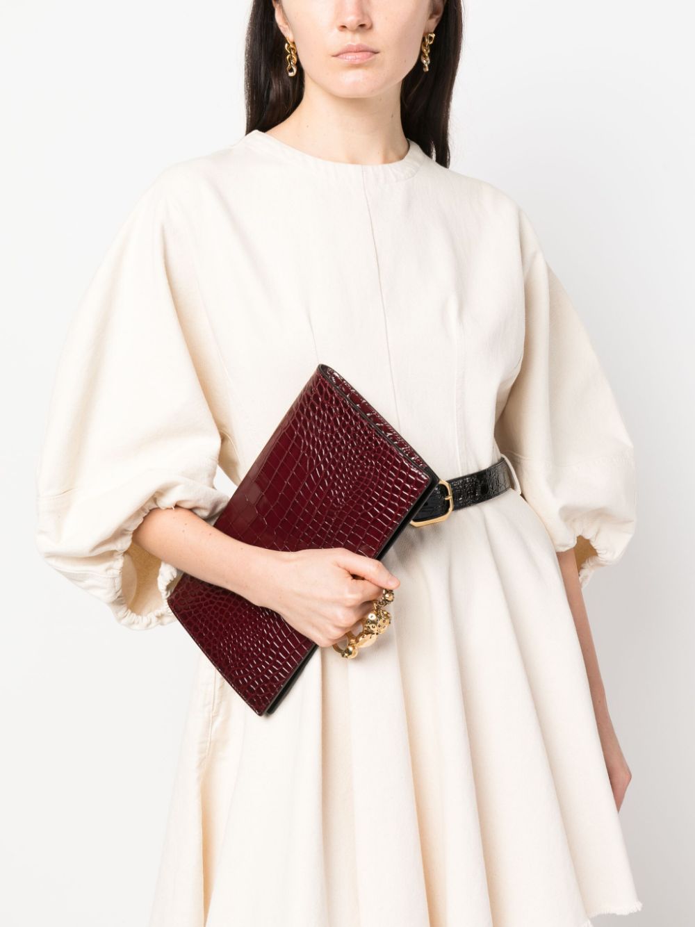 Alexander McQueen The Knuckle embossed clutch bag