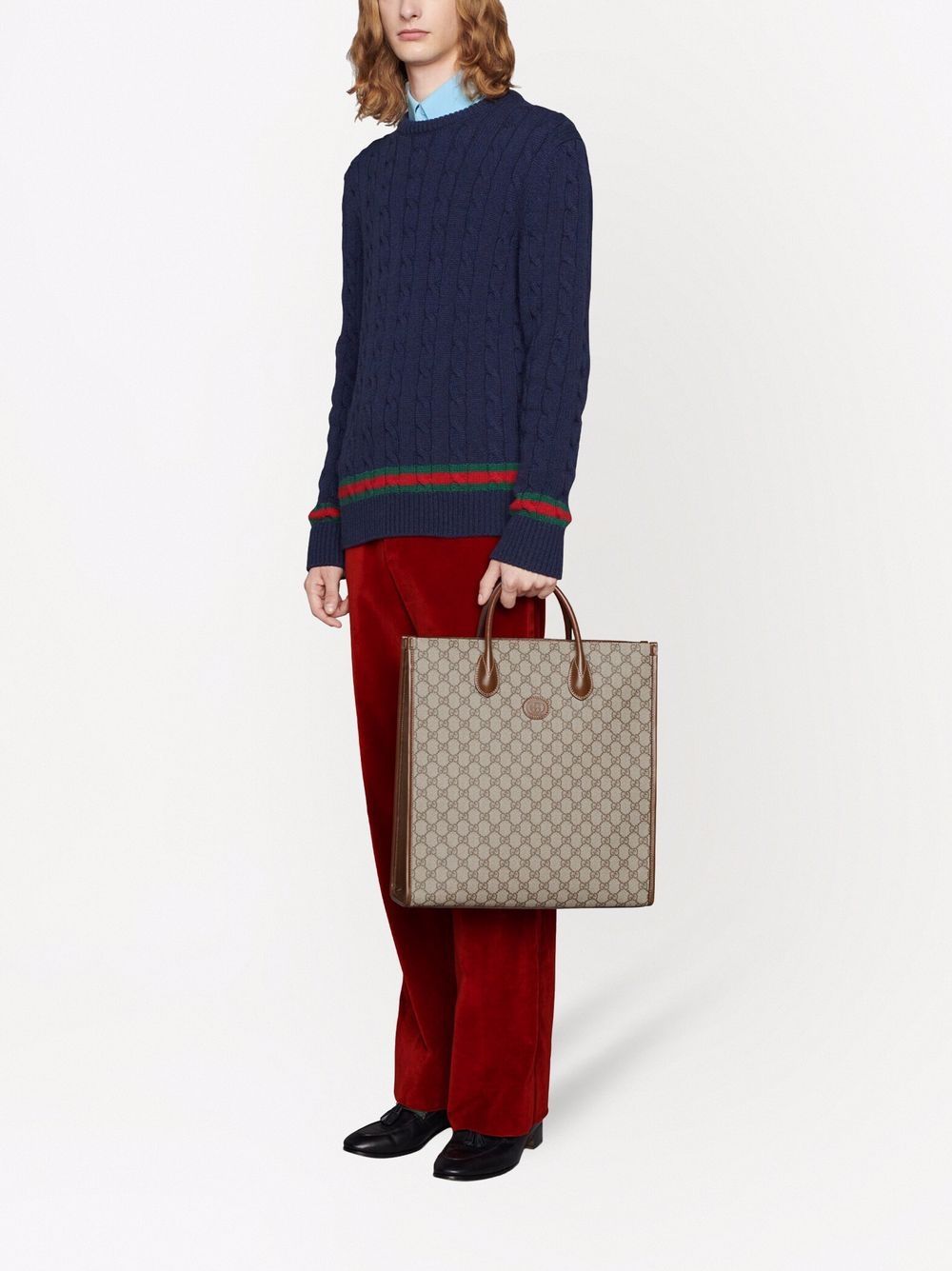 G*u*i interlocking g logo-plaque tote bag