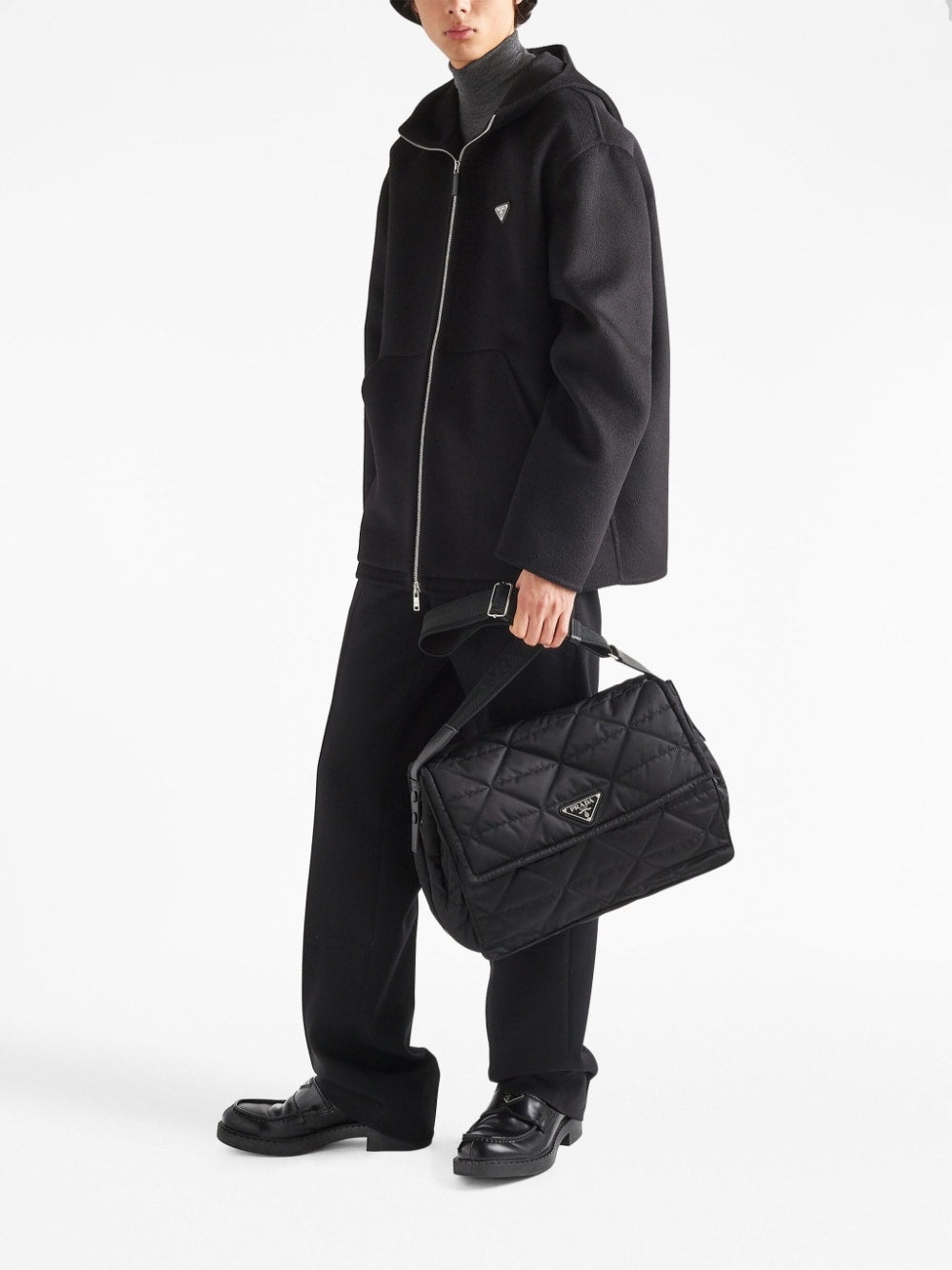 Pra*a re-nylon logo-plaque shoulder bag