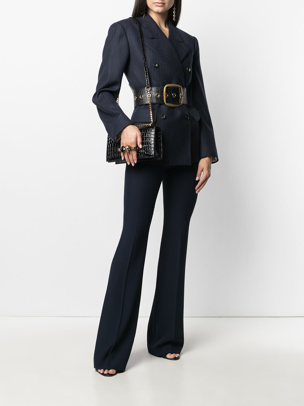 Alexander McQueen embossed knuckleduster shoulder bag