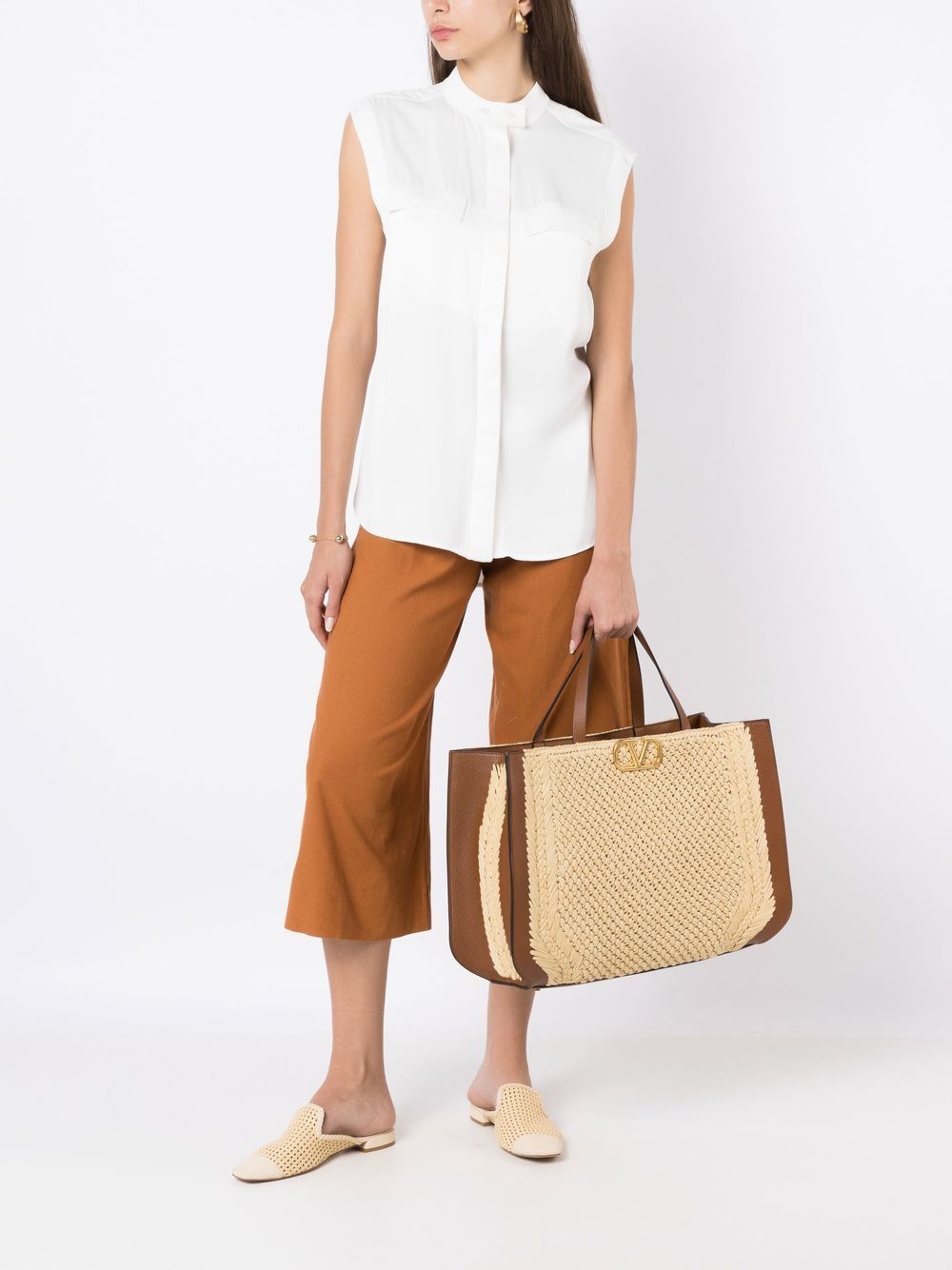 Valentino Garavani VLogo Signature raffia tote bag