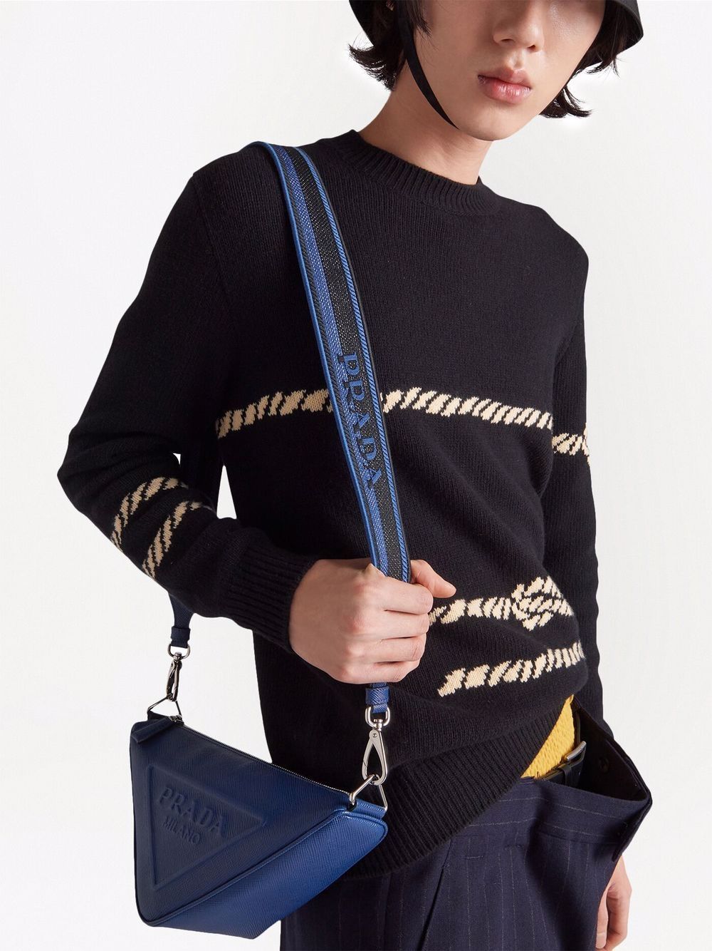 Pra*a saffiano leather triangle bag