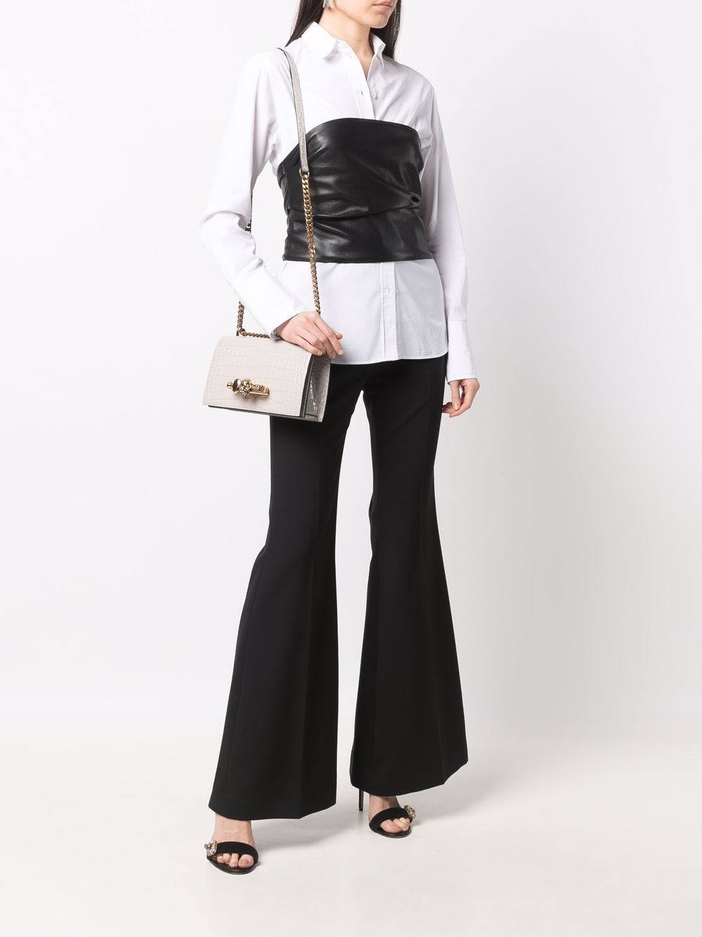 Alexander McQueen Jewelled crocodile-effect crossbody bag