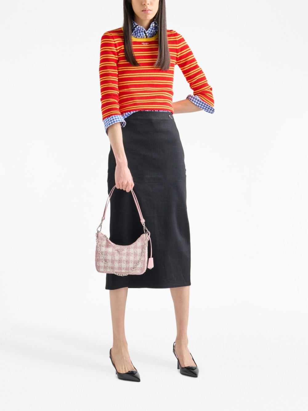 Pra*a re-edition crochet-knit mini bag