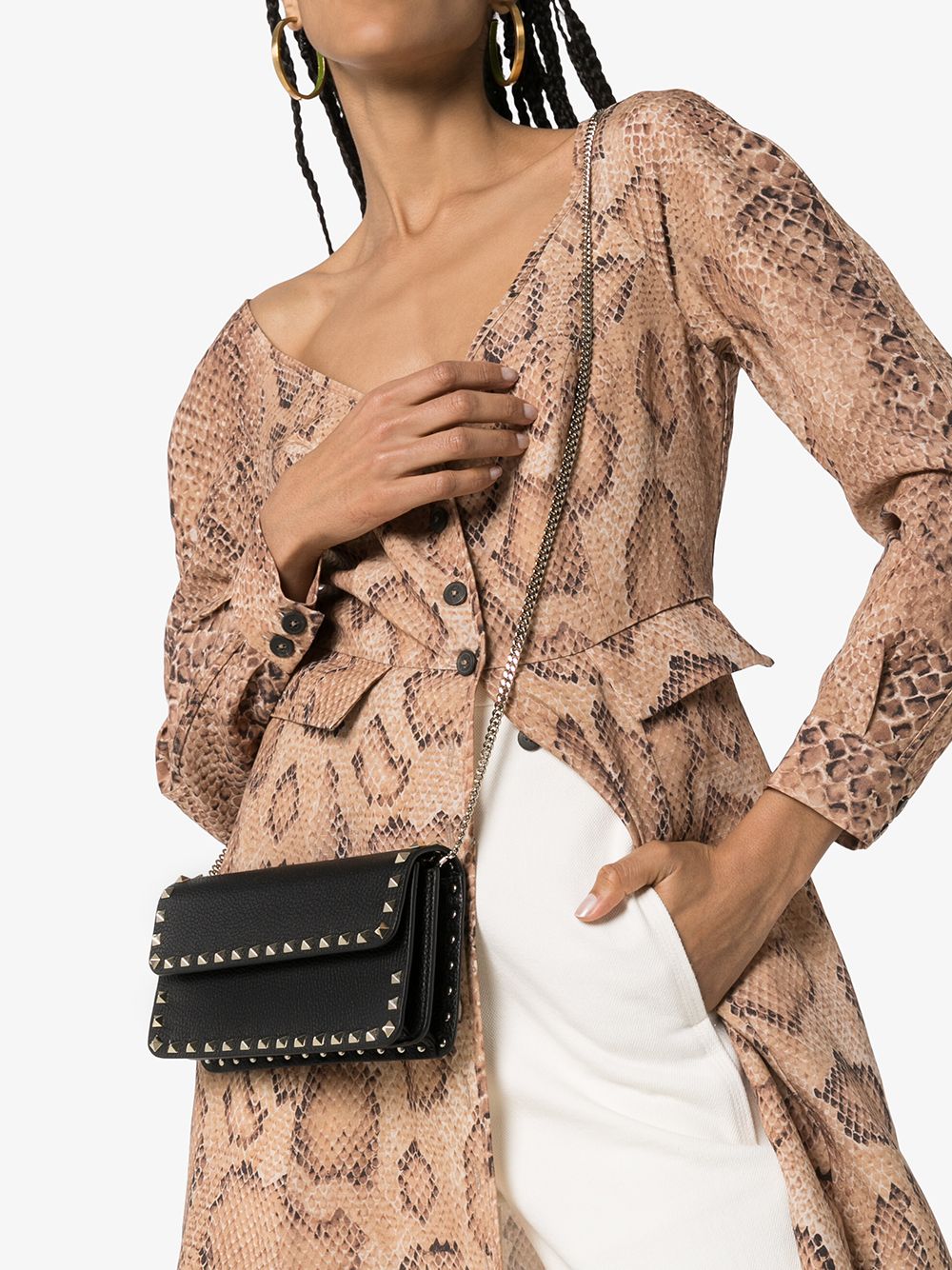 Valentino Garavani Rockstud leather clutch bag