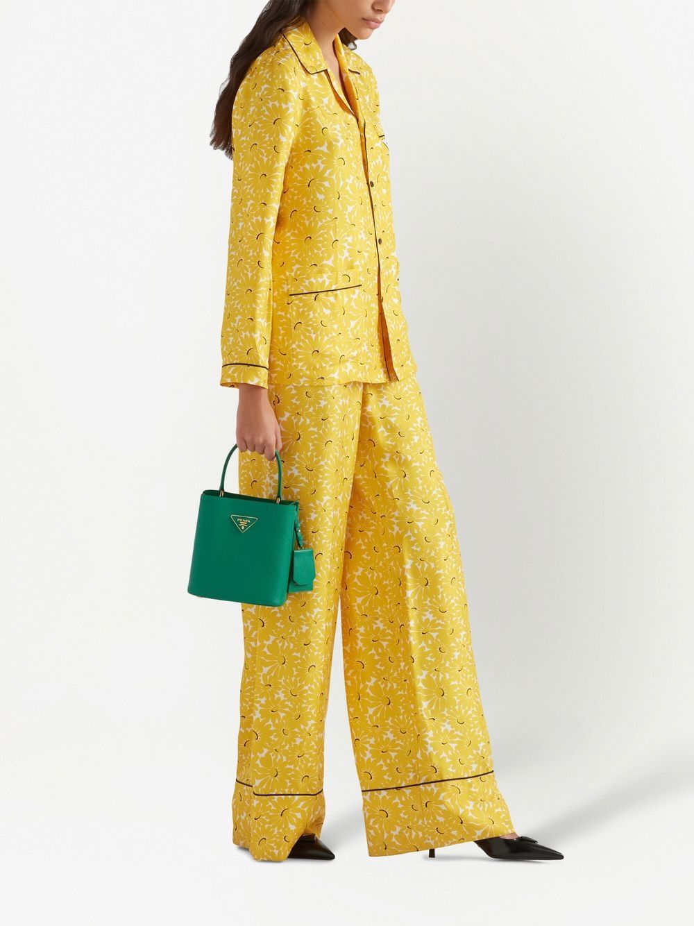 Pra*a small leather panier bag