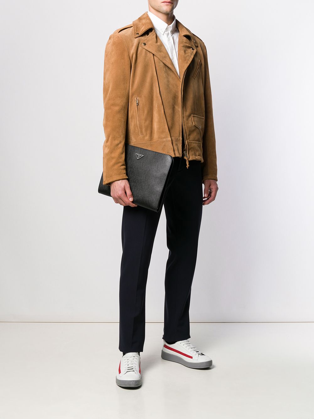 Pra*a logo clutch bag