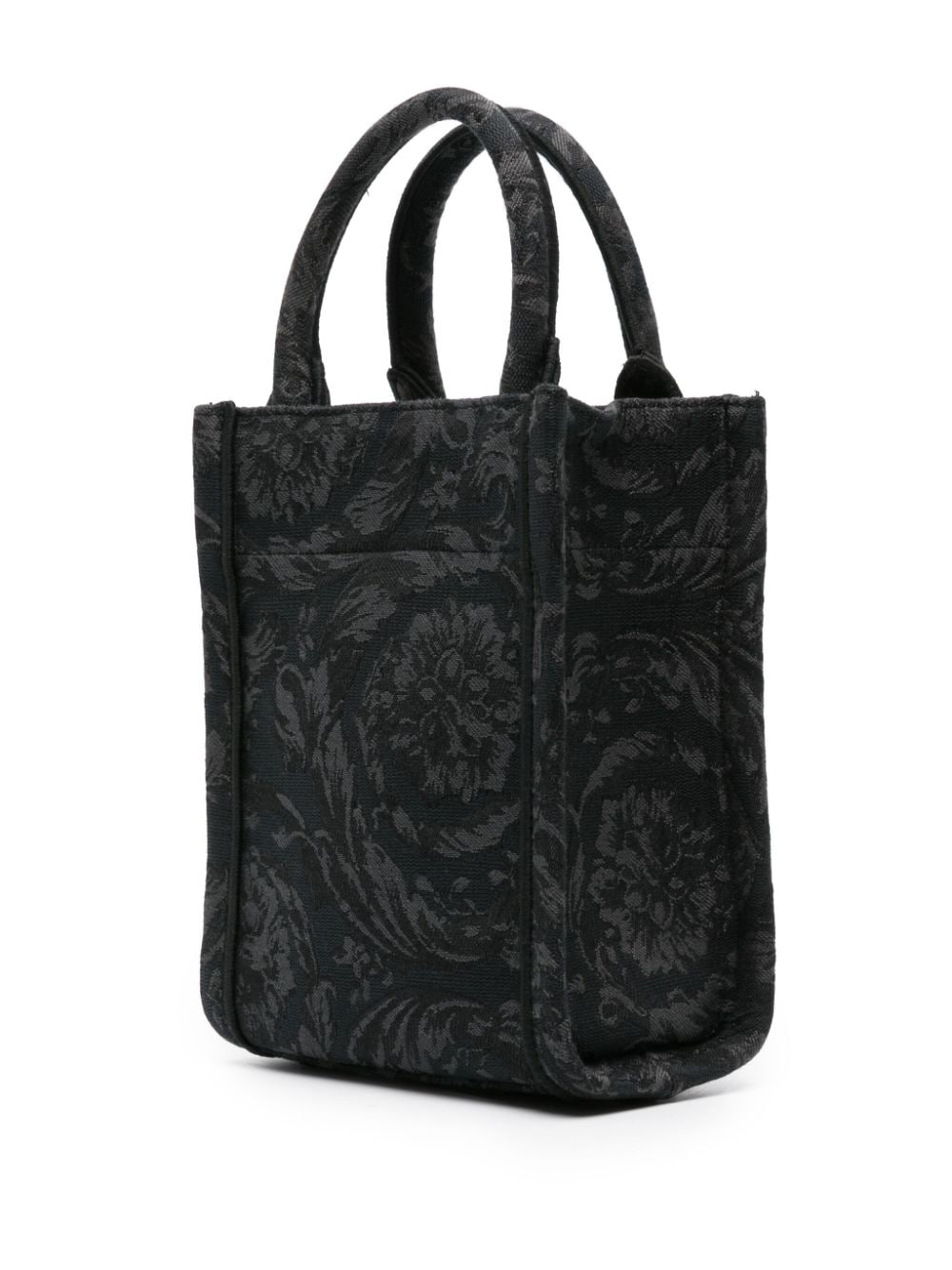 Versace mini logo-embroidered jacquard tote bag