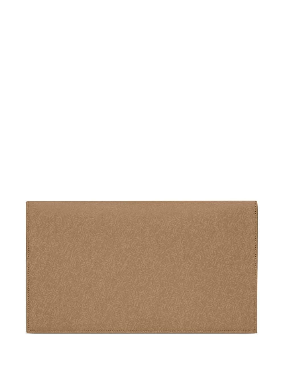 Saint Laurent logo-lettering leather clutch bag