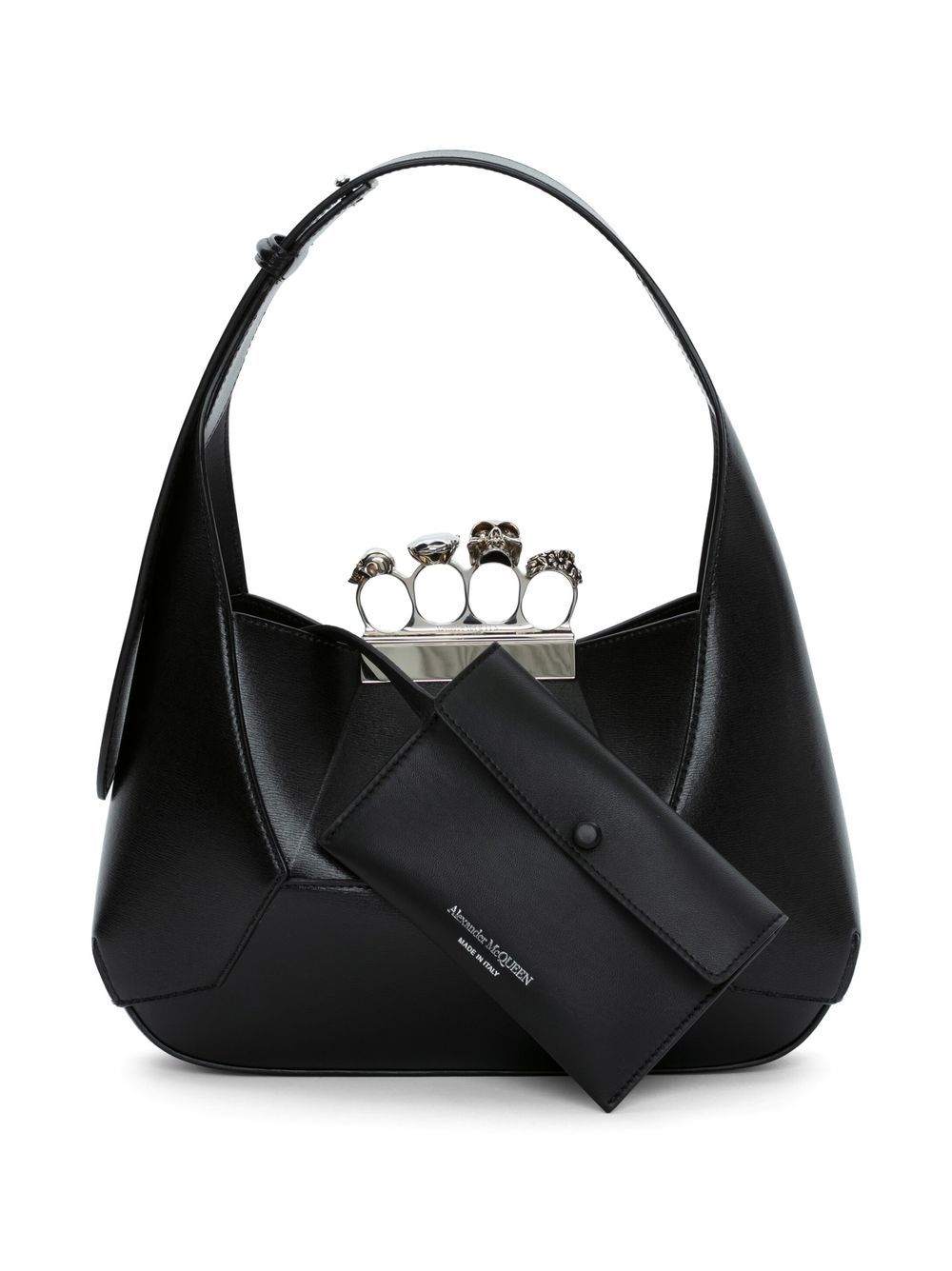Alexander McQueen leather logo-print bag