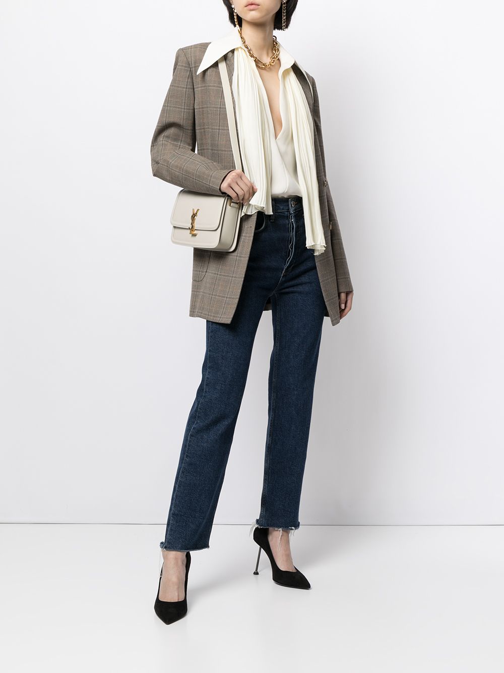 Saint Laurent logo-plaque shoulder bag