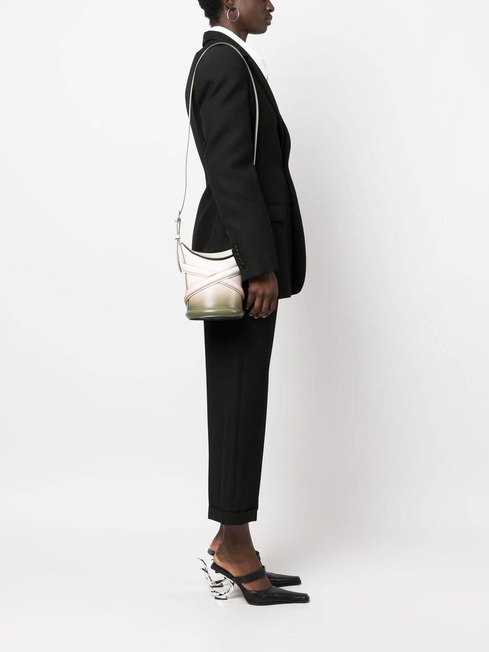 Alexander McQueen debossed-logo bucket bag