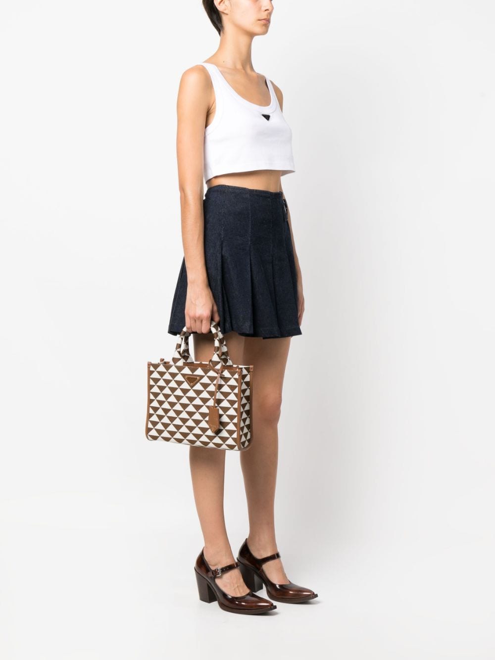 Pra*a small symbole jacquard tote bag