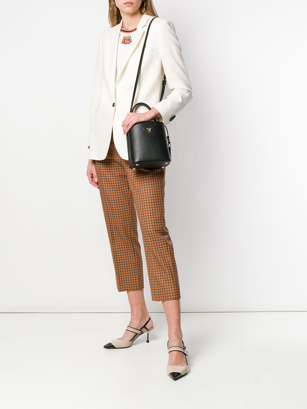 Pra*a logo plaque bucket bag