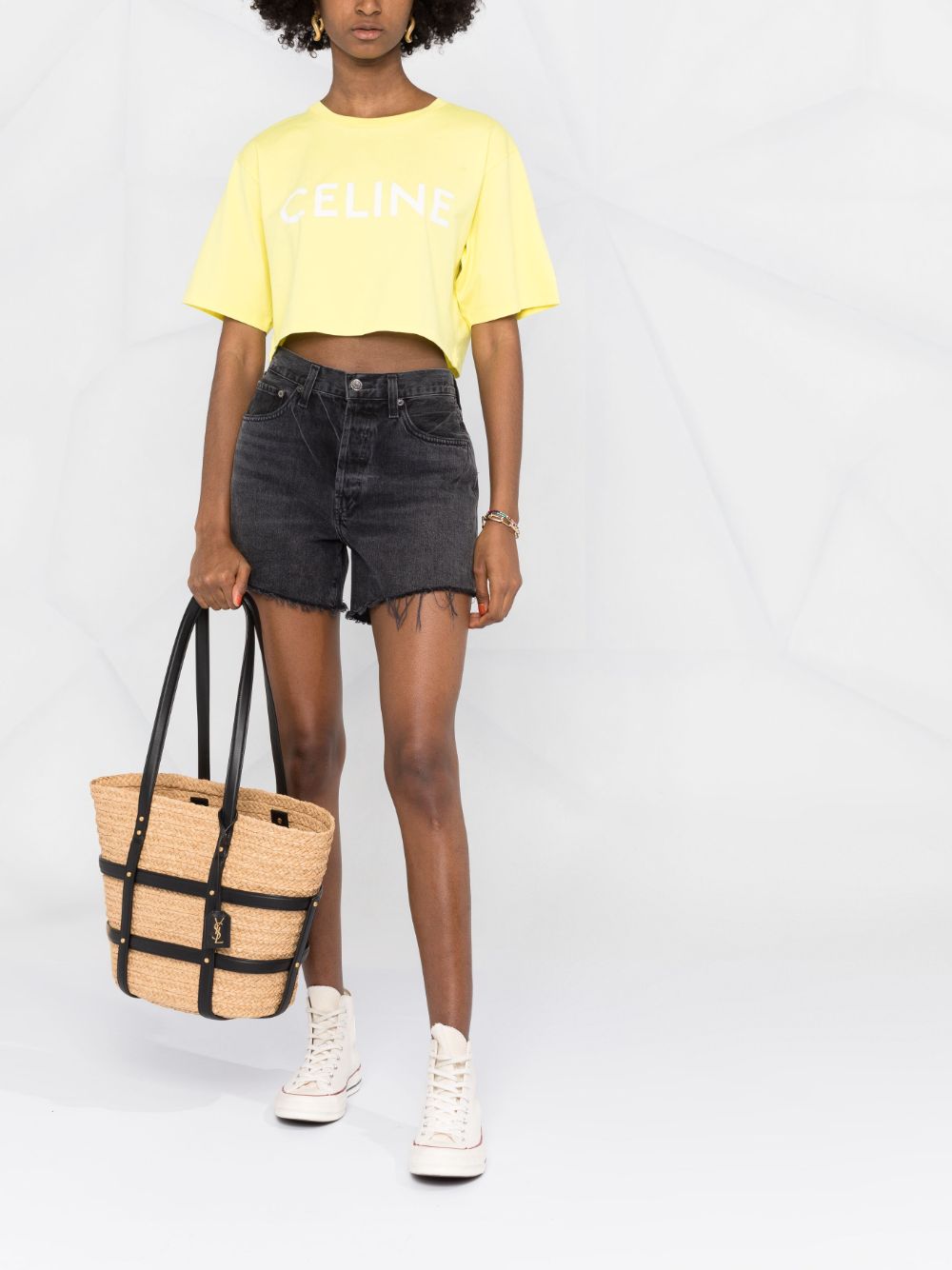 Saint Laurent Panier woven tote bag