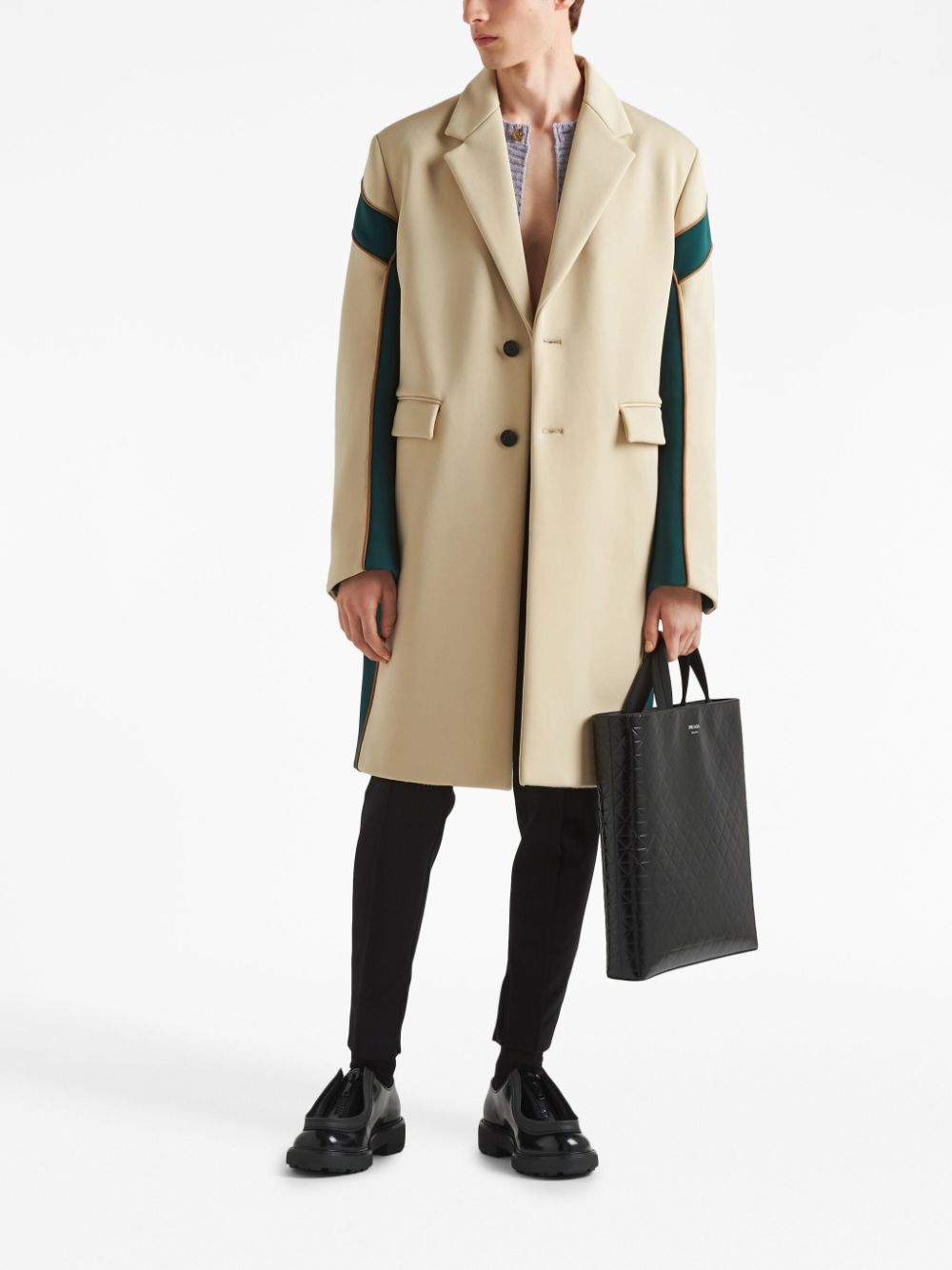 Pra*a embossed-print leather tote bag