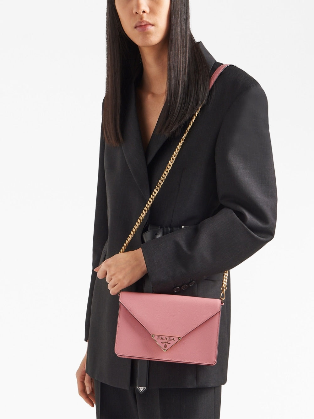 Pra*a logo-plaque shoulder bag