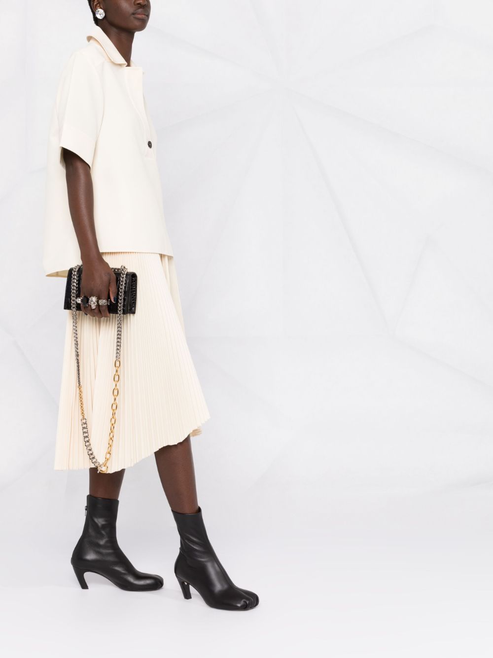 Alexander McQueen skull-embroidered crocodile-effect crossbody bag