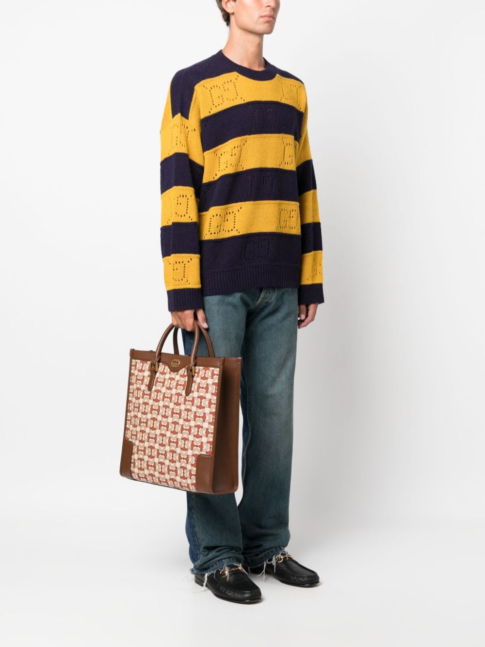 G*u*i interlocking g horsebit jacquard tote bag