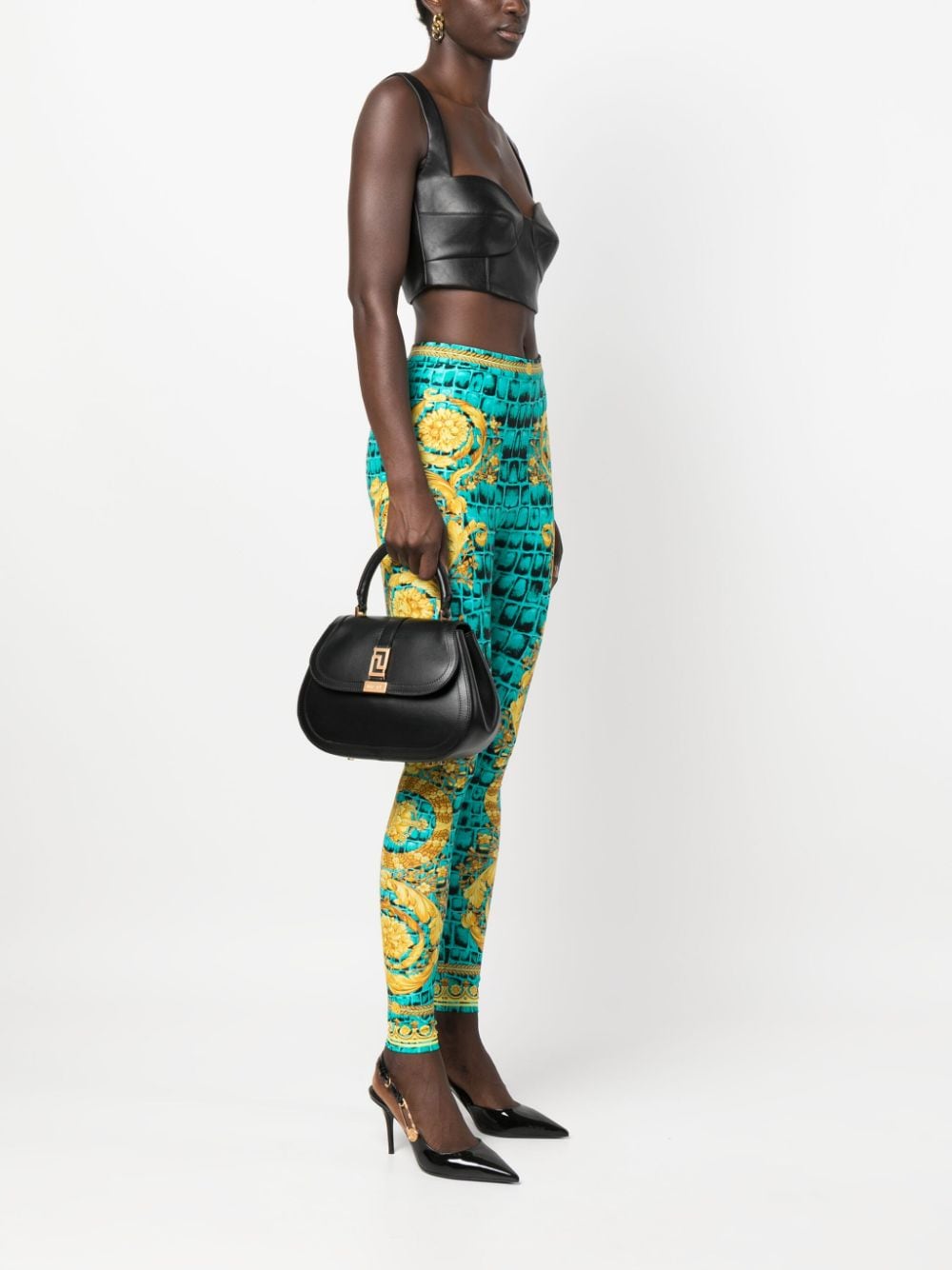 Versace Greca Goddess leather tote bag