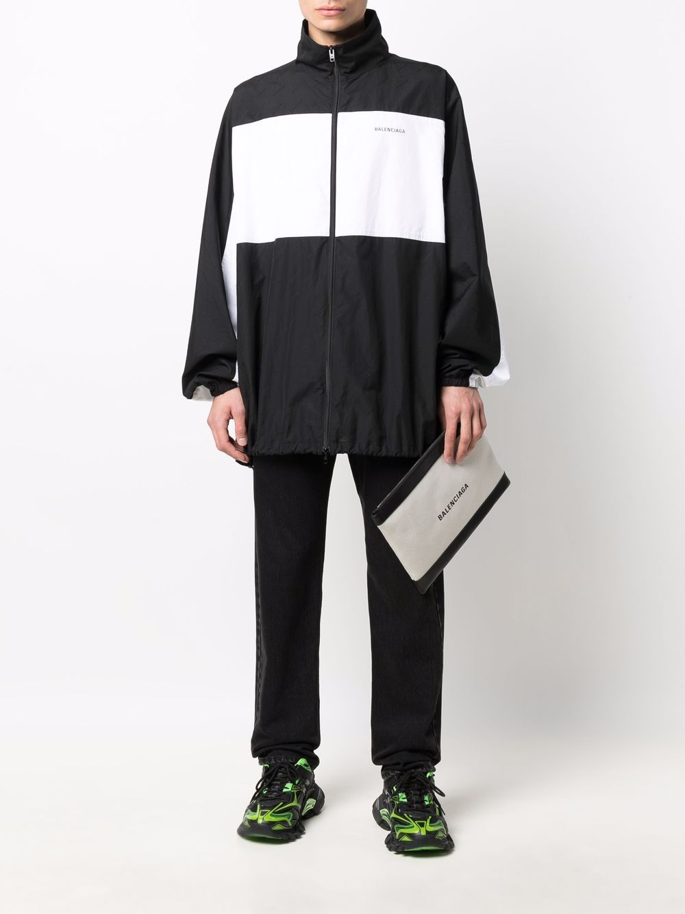 Ba*len*cia*ga logo-print clutch bag