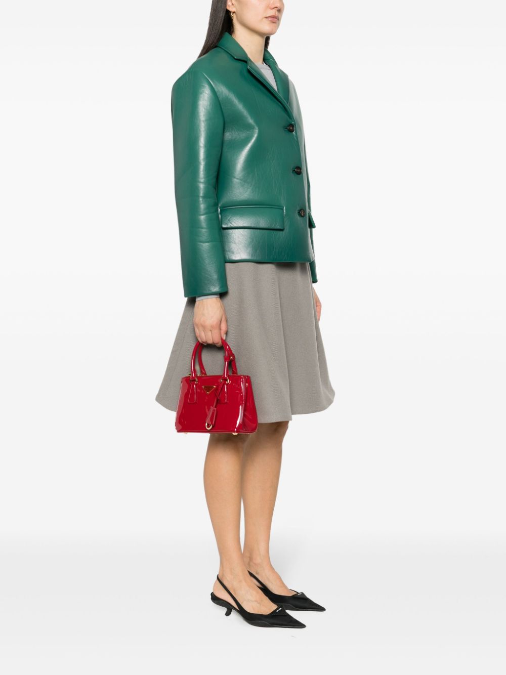 Pra*a galleria patent leather tote bag