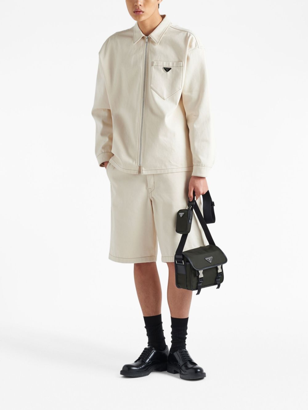 Pra*a re-nylon logo-plaque backpack