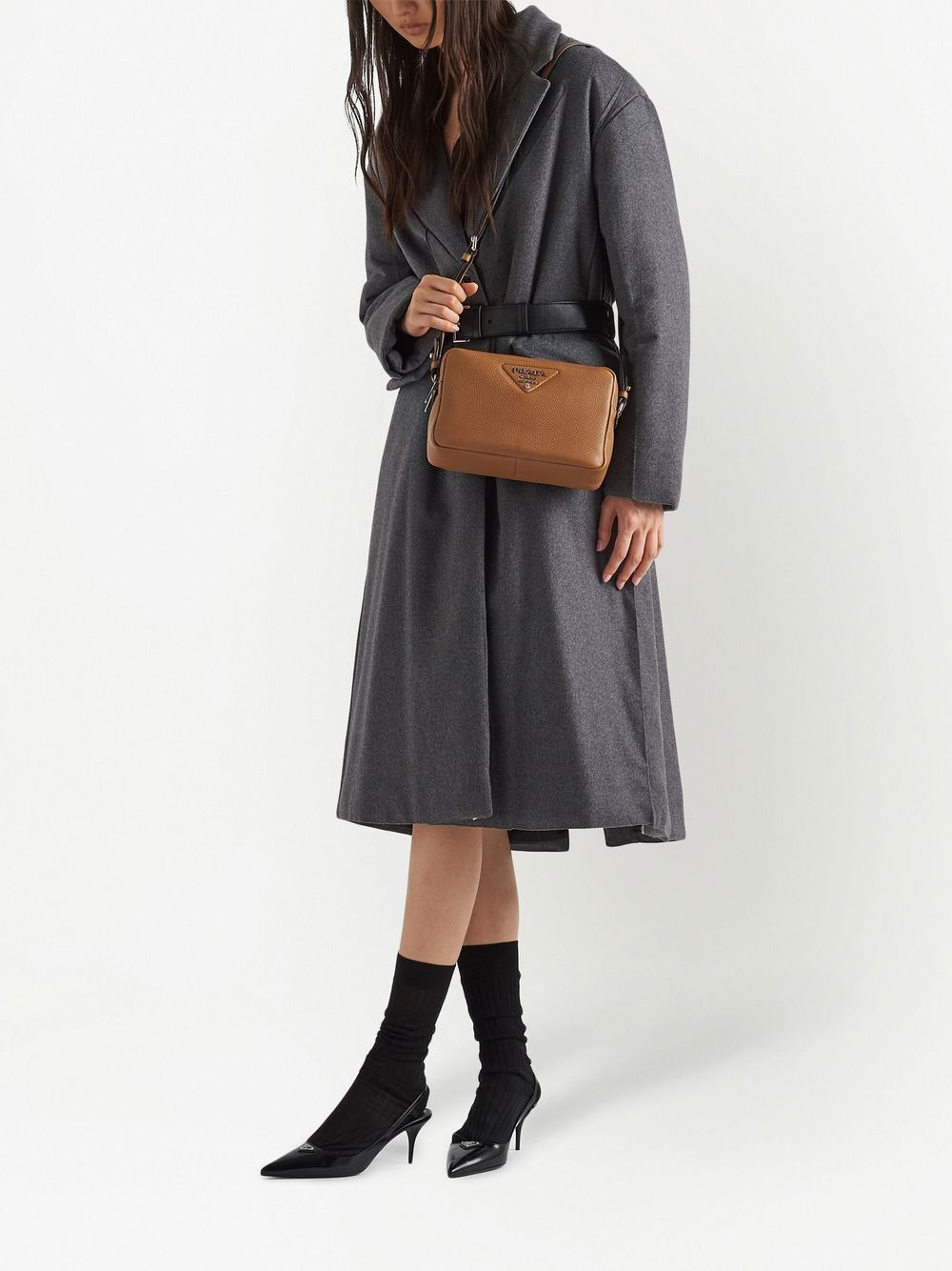 Pra*a triangle-logo-plaque crossbody/shoulder bag