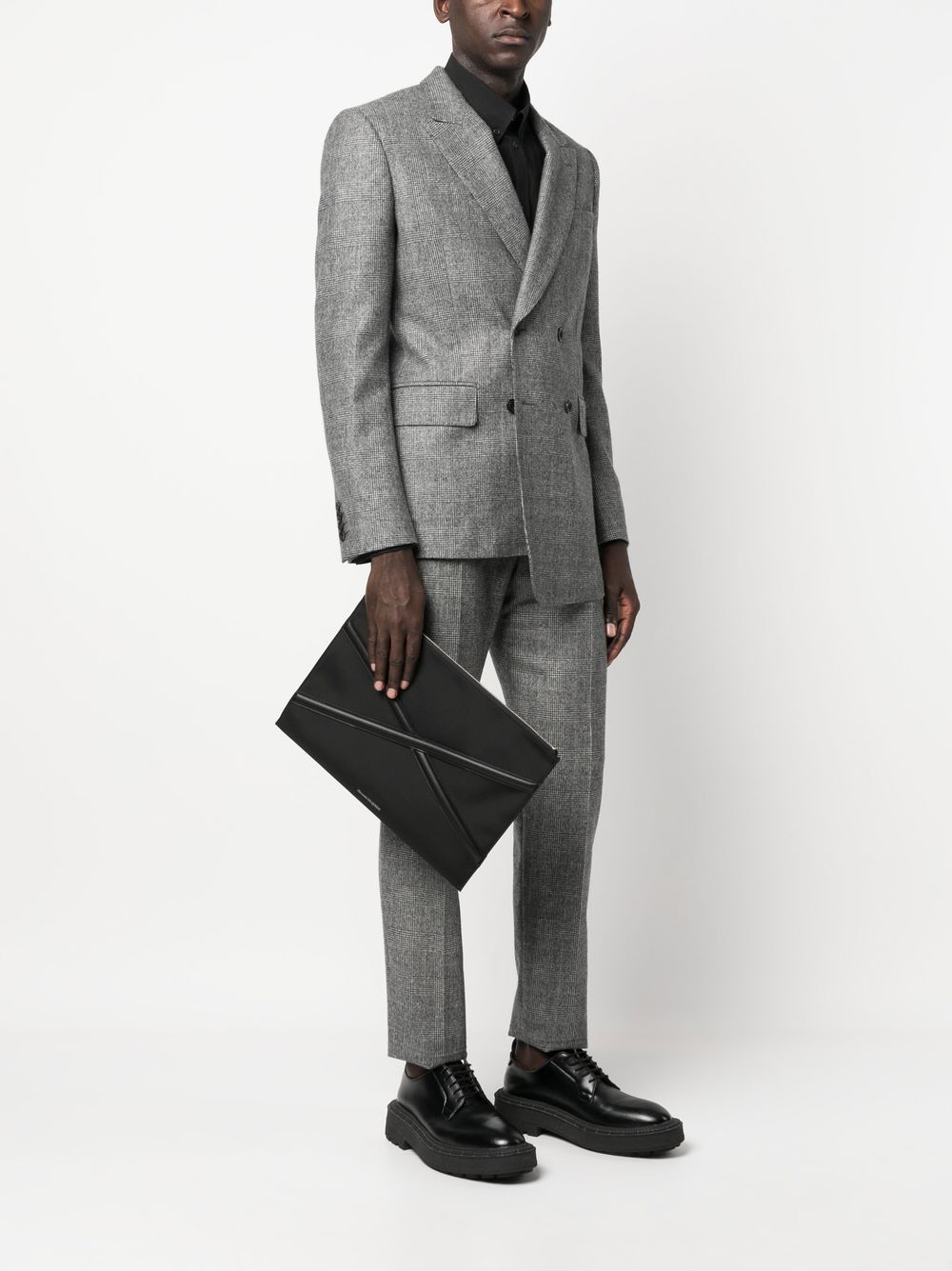 Alexander McQueen Harness logo-print clutch bag