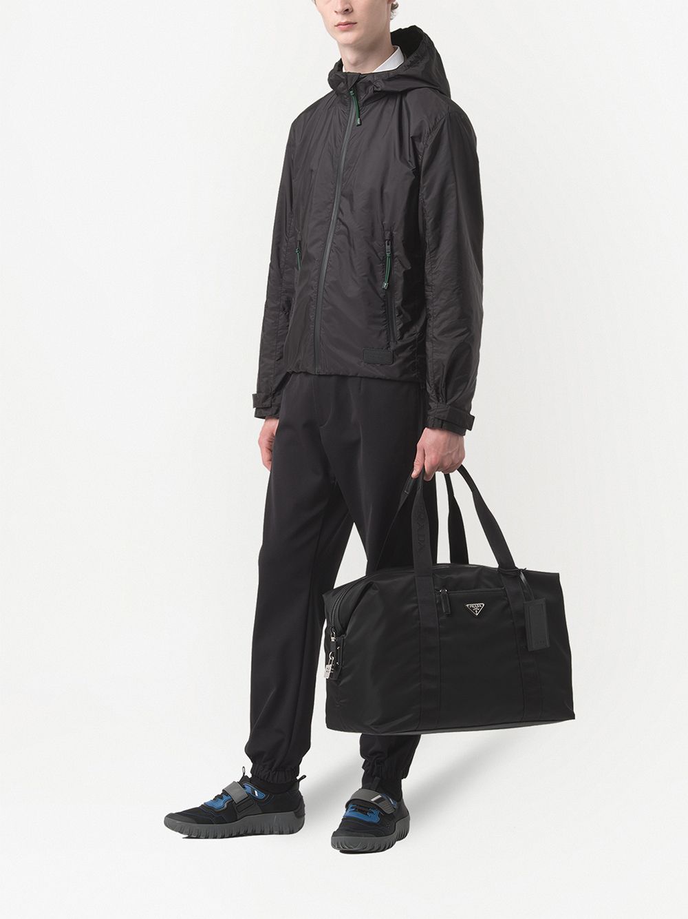 Pra*a re-nylon triangle logo holdall bag