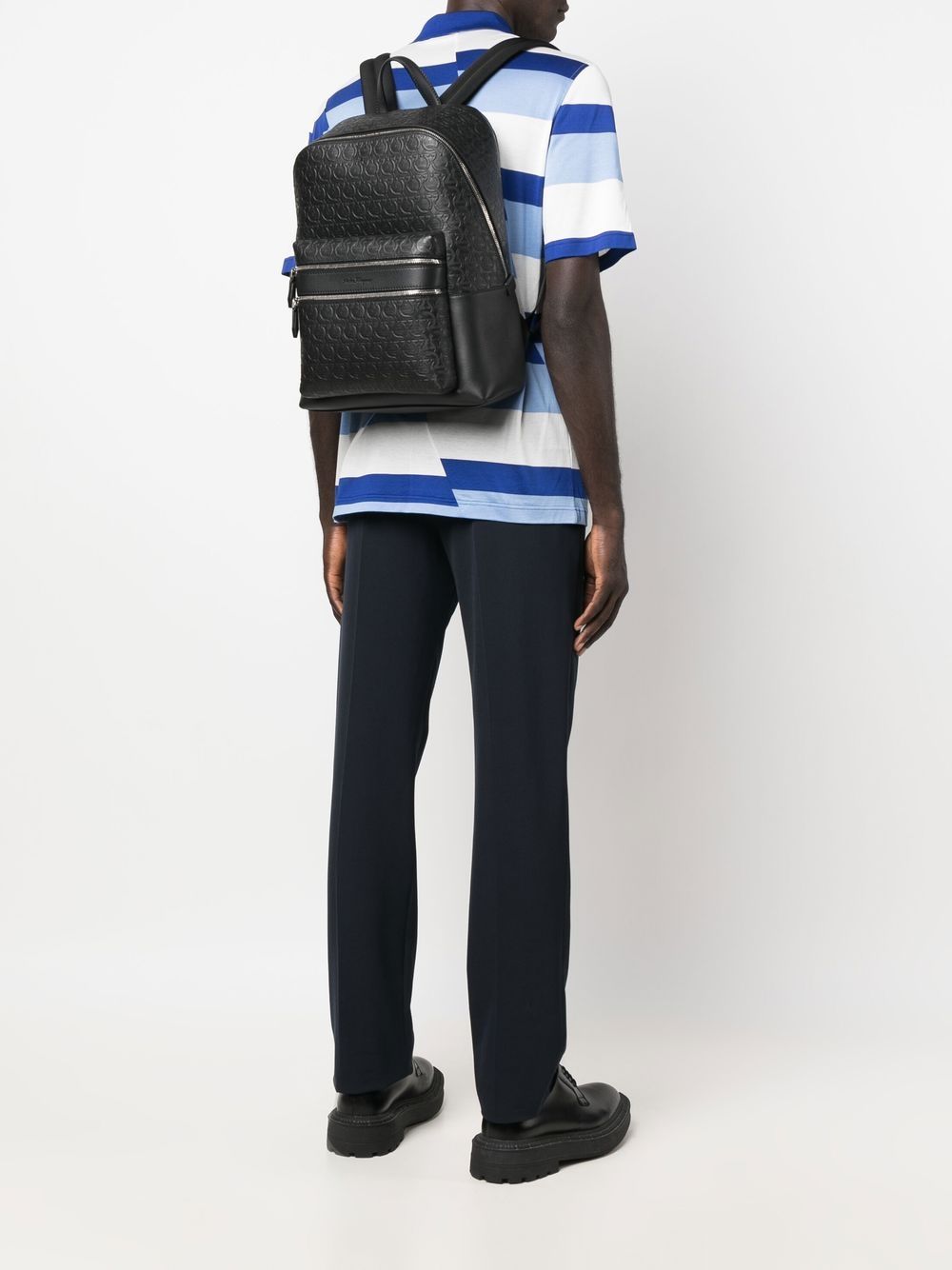 Ferragamo leather logo-embossed backpack