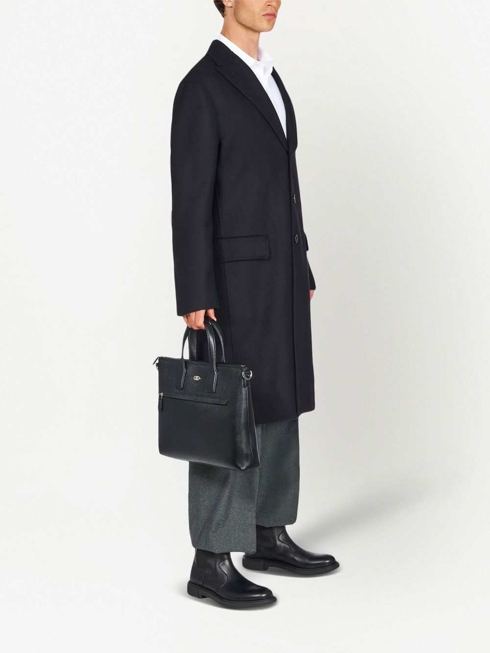 Ferragamo Gancini leather business bag