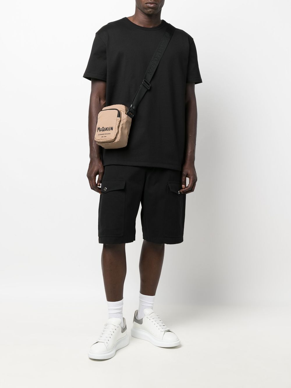 Alexander McQueen logo-print messenger bag